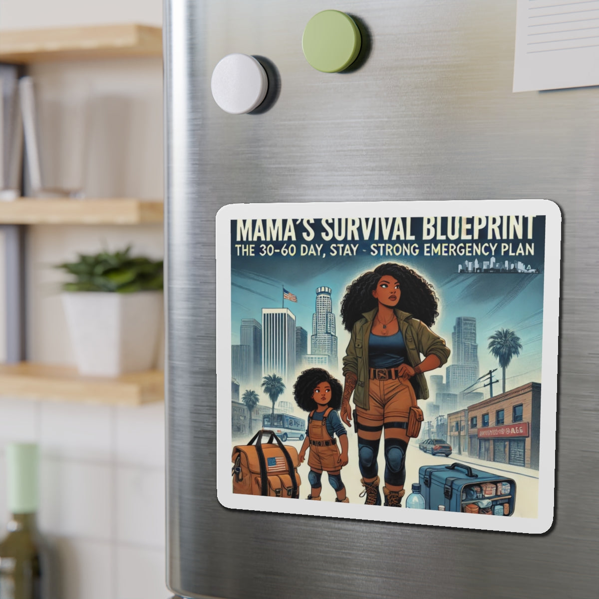 Mama's Survival Blueprint Die-Cut Magnet - Emergency Plan Decor for Moms & Kids