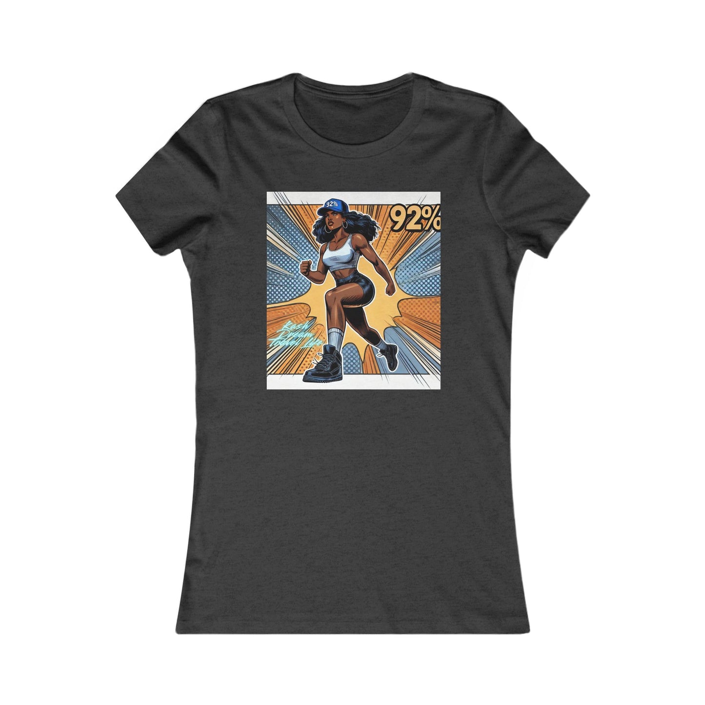 Empowered Women’s Fitness Tee - '92%' Graphic Run Design