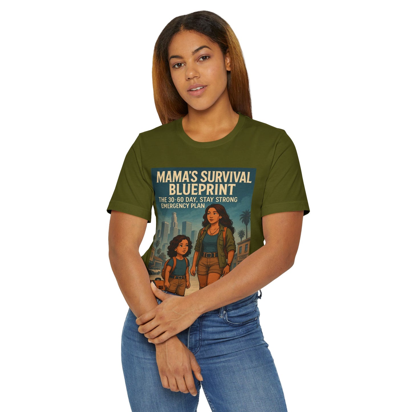 Mama's Survival Blueprint Latin Unisex Jersey T-Shirt - Empowering Family Design for Everyday Wear
