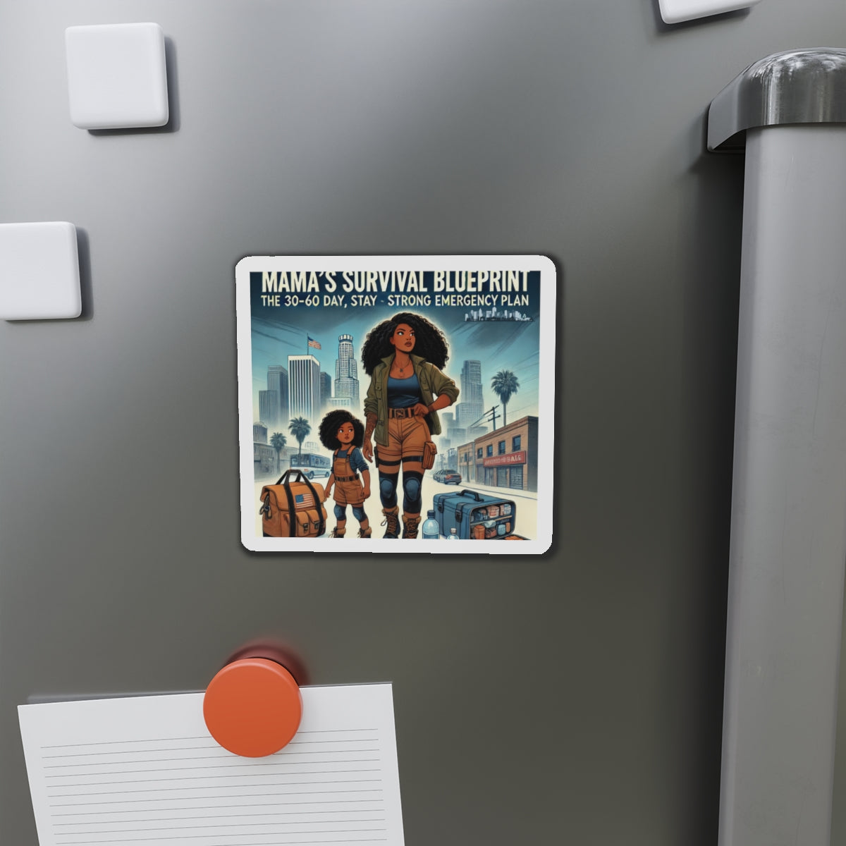 Mama's Survival Blueprint Die-Cut Magnet - Emergency Plan Decor for Moms & Kids