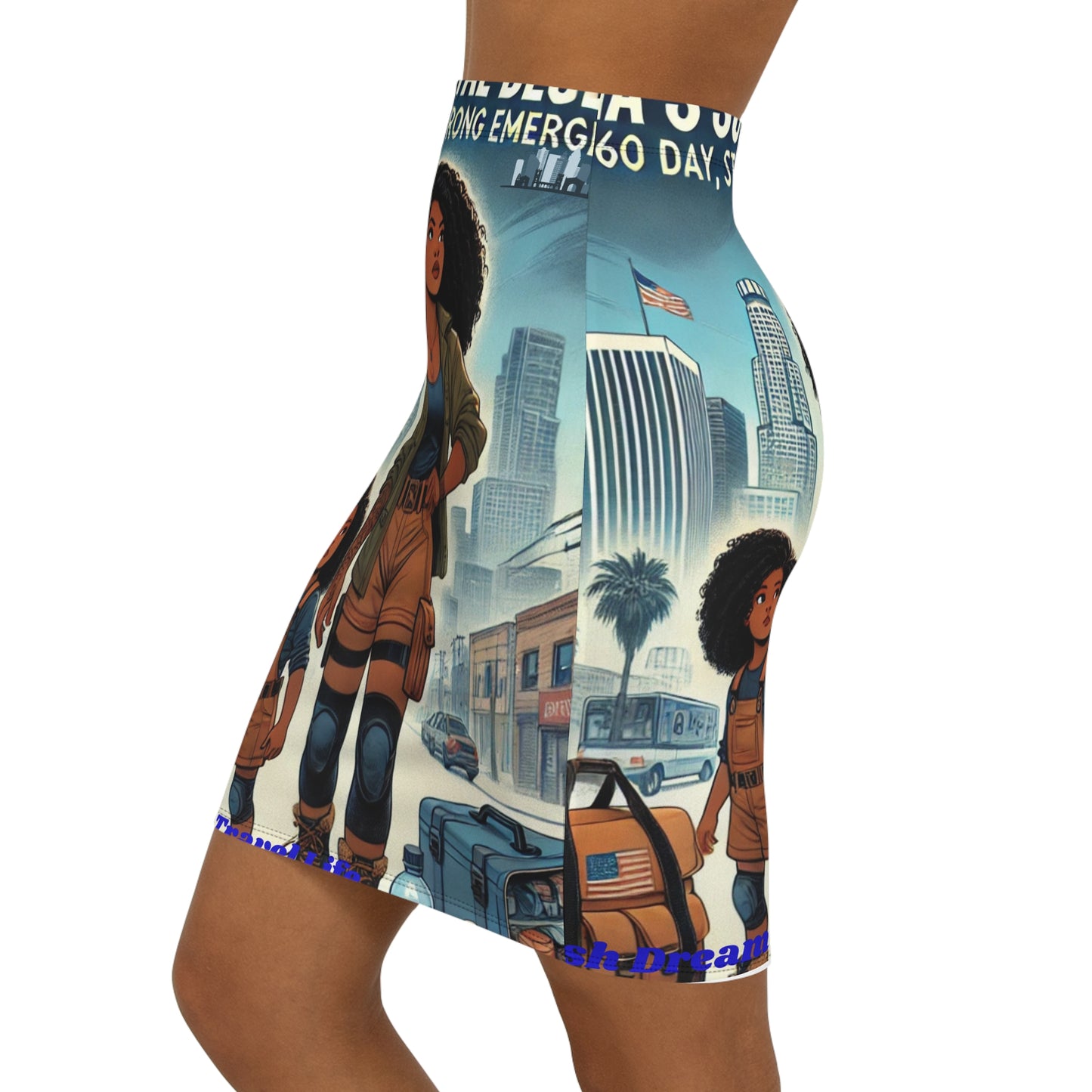 Empowering Graphic Pencil Skirt