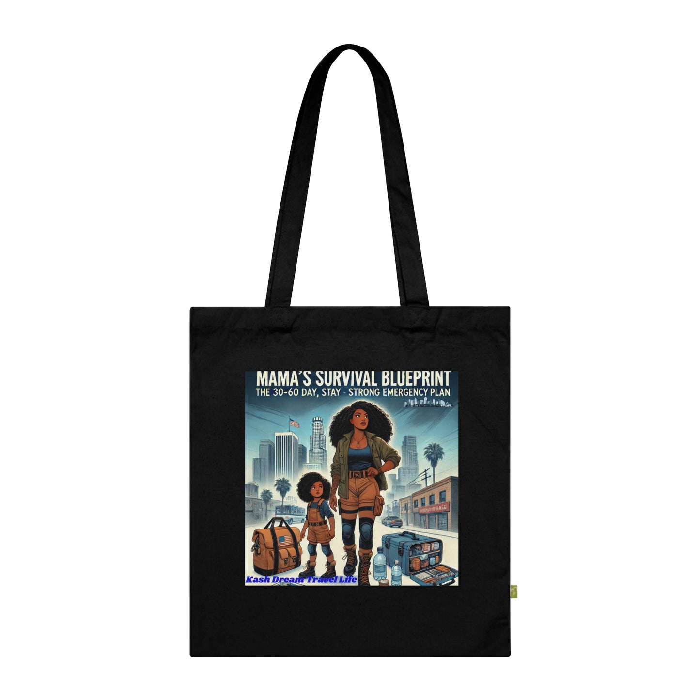 Mama's Survival Blueprint Organic Cotton Tote Bag - Eco-Friendly, Inspirational Design for Moms