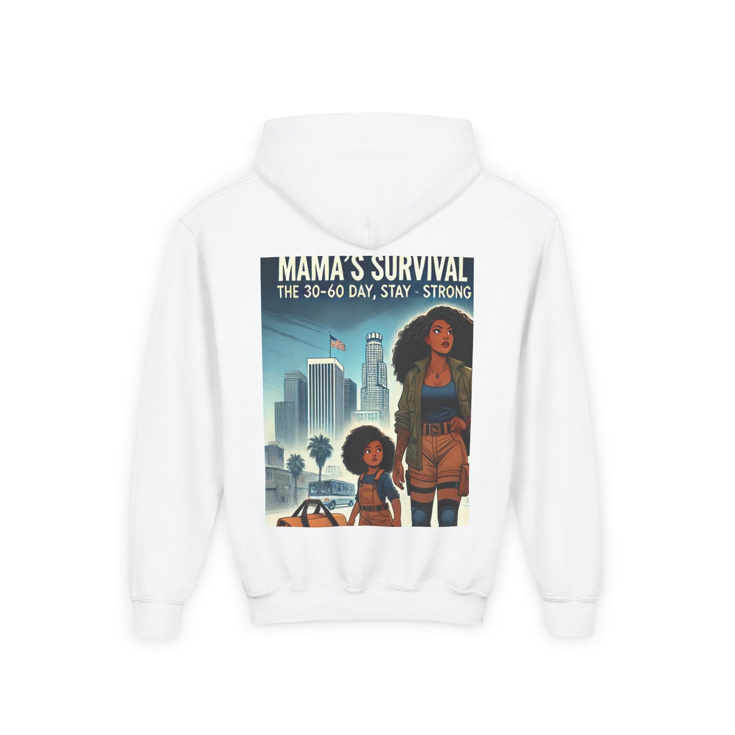 Mama's Survival Blueprint Youth Hoodie - Empowering Design for Strong Families