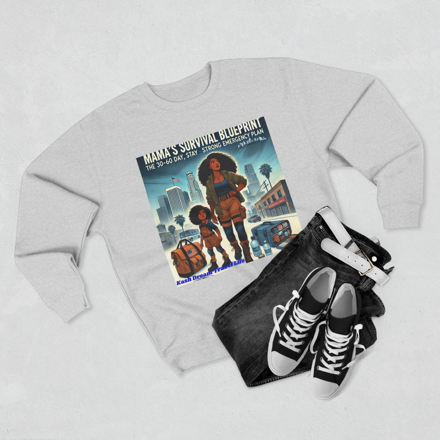 Mama's Survival Blueprint Unisex Crewneck Sweatshirt - Family Emergency Preparation
