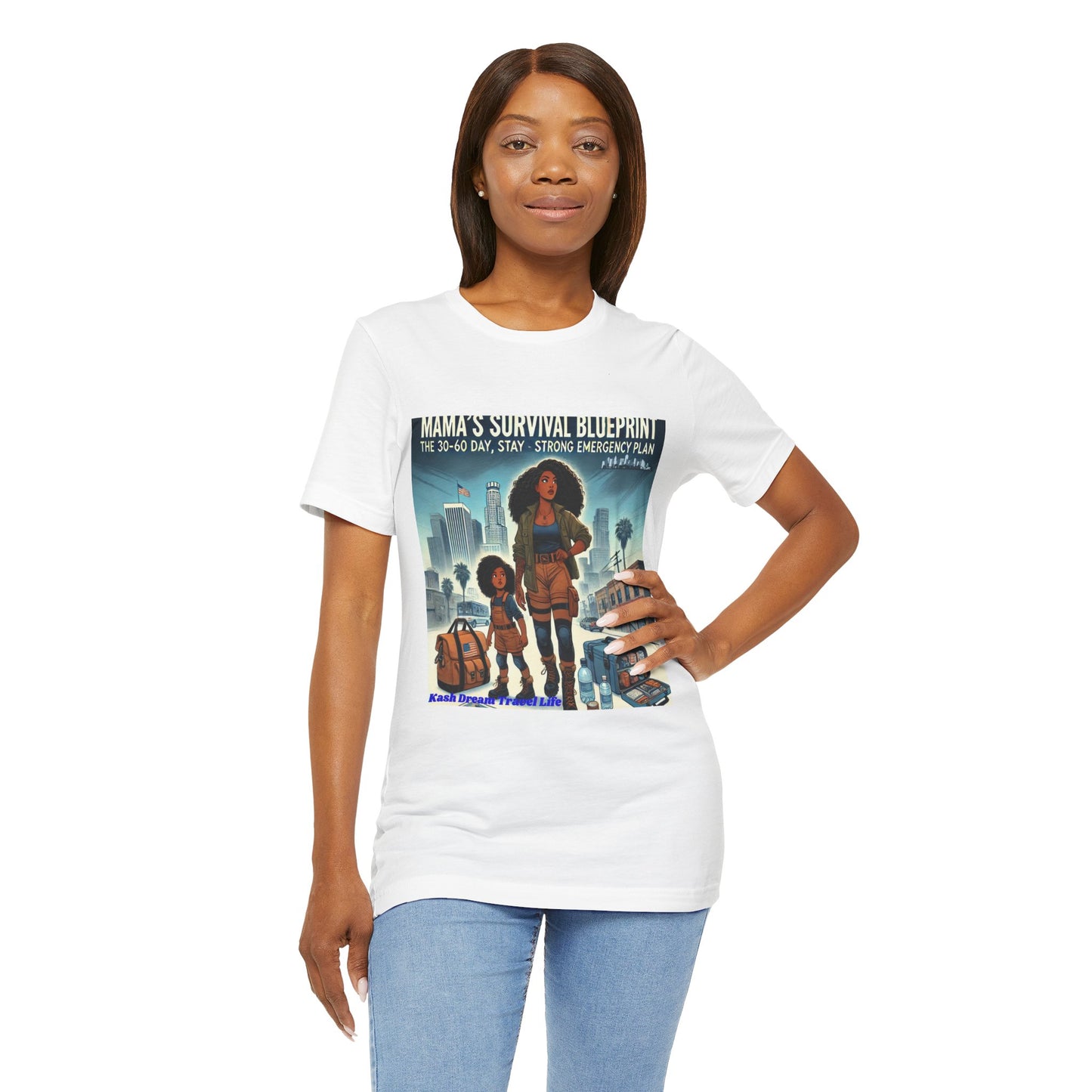 Mama's Survival Blueprint Tee - Unisex Short Sleeve Shirt for Strong Moms - Emergency Planning Design