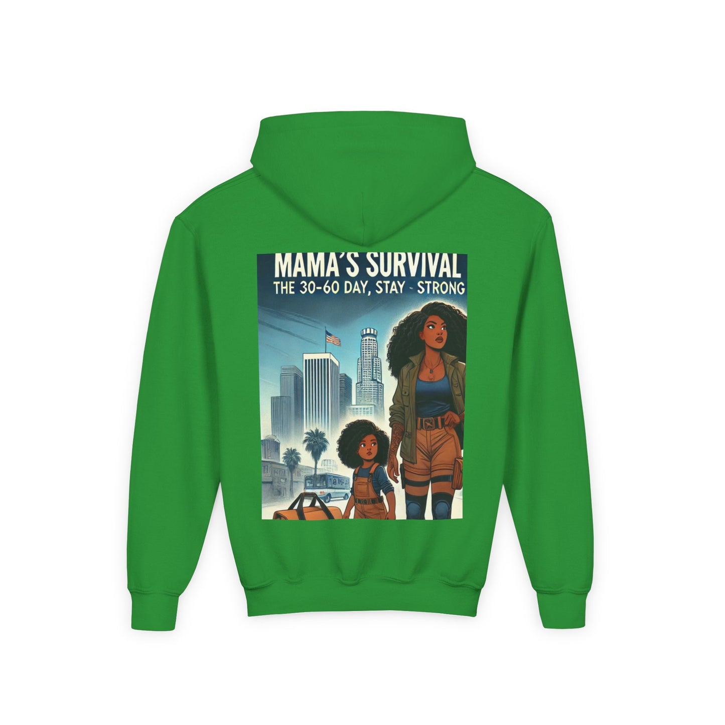 Mama's Survival Blueprint Youth Hoodie - Empowering Design for Strong Families