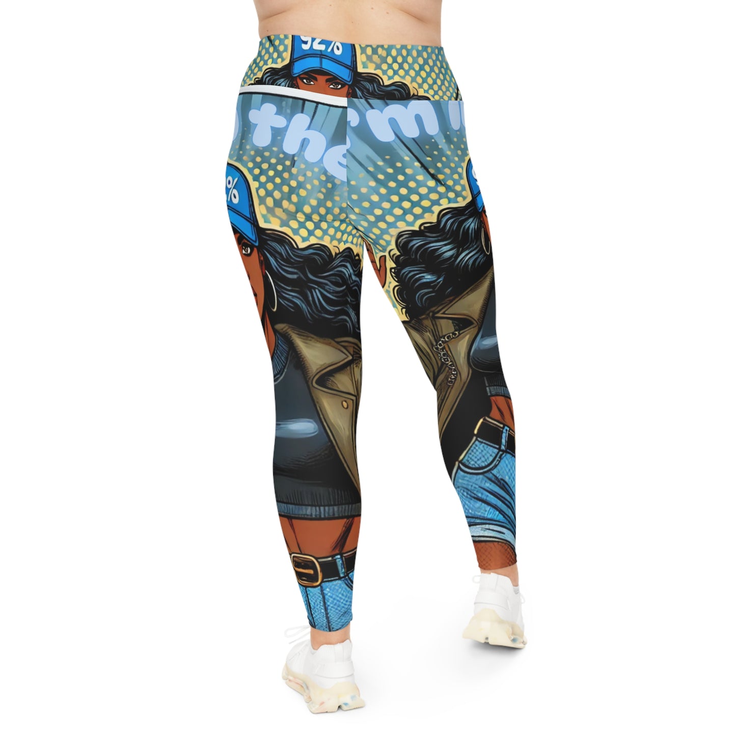 Bold Graphic Plus Size Leggings - Empowering Street Style with '92%'