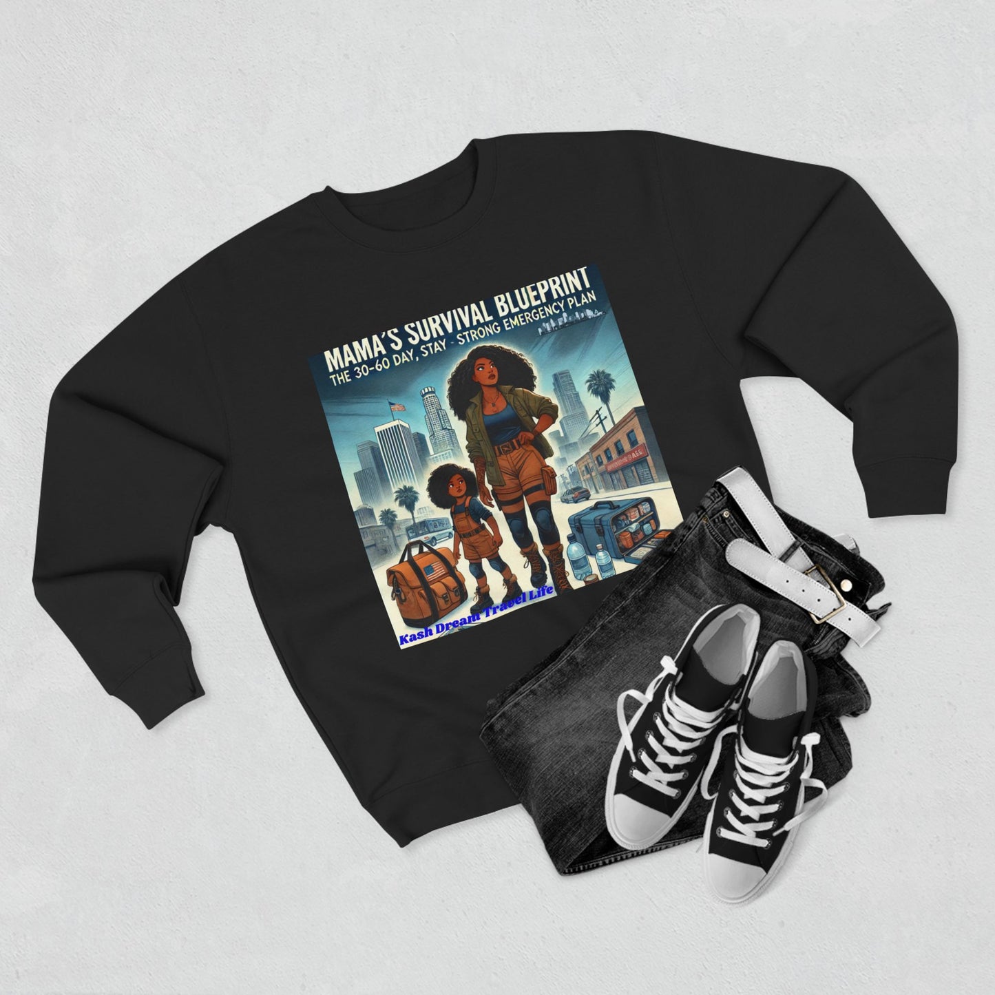 Mama's Survival Blueprint Unisex Crewneck Sweatshirt - Family Emergency Preparation