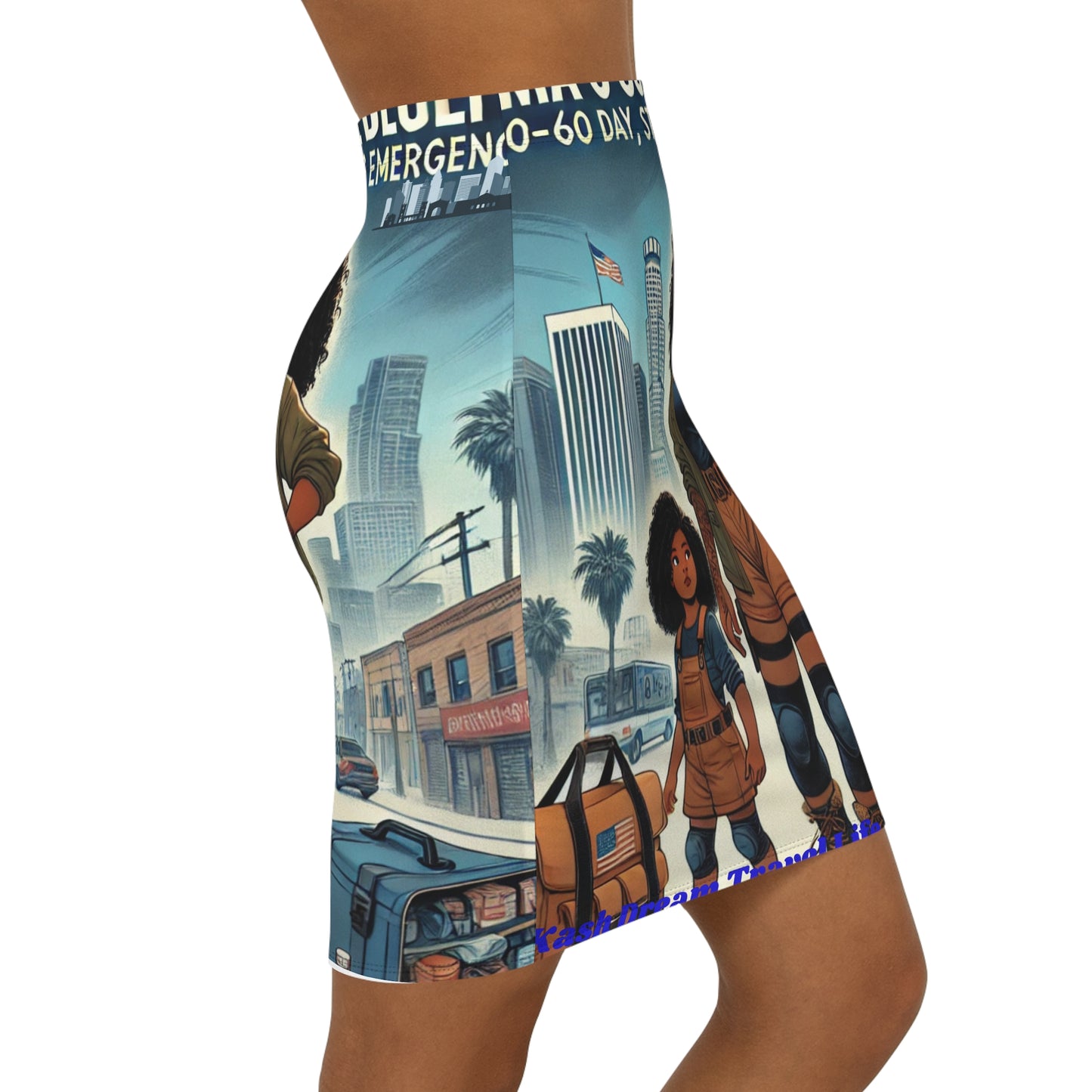 Empowering Graphic Pencil Skirt
