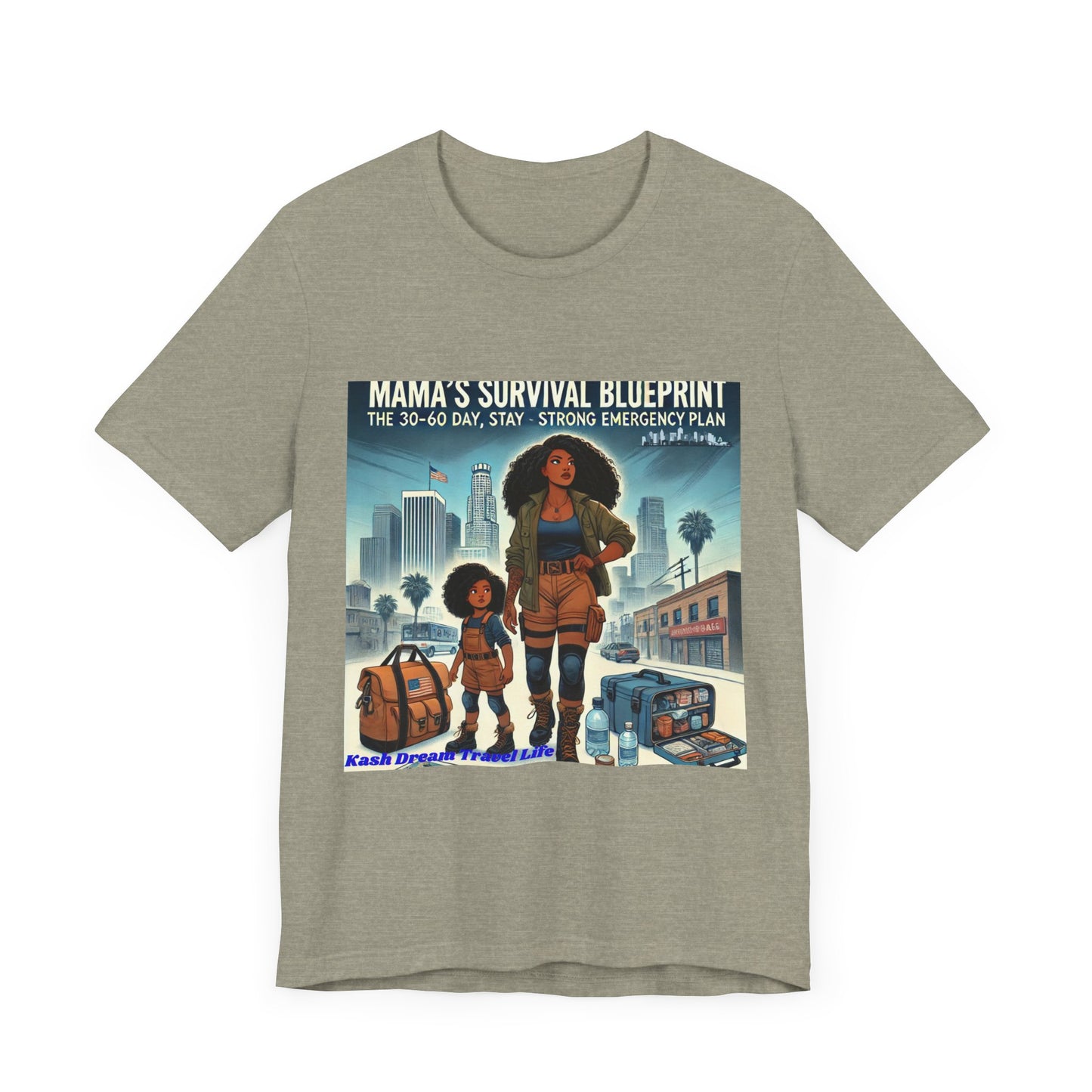 Mama's Survival Blueprint Tee - Unisex Short Sleeve Shirt for Strong Moms - Emergency Planning Design