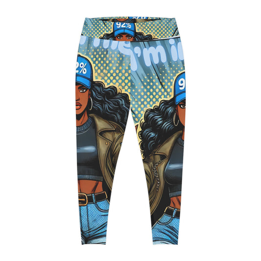 Bold Graphic Plus Size Leggings - Empowering Street Style with '92%'