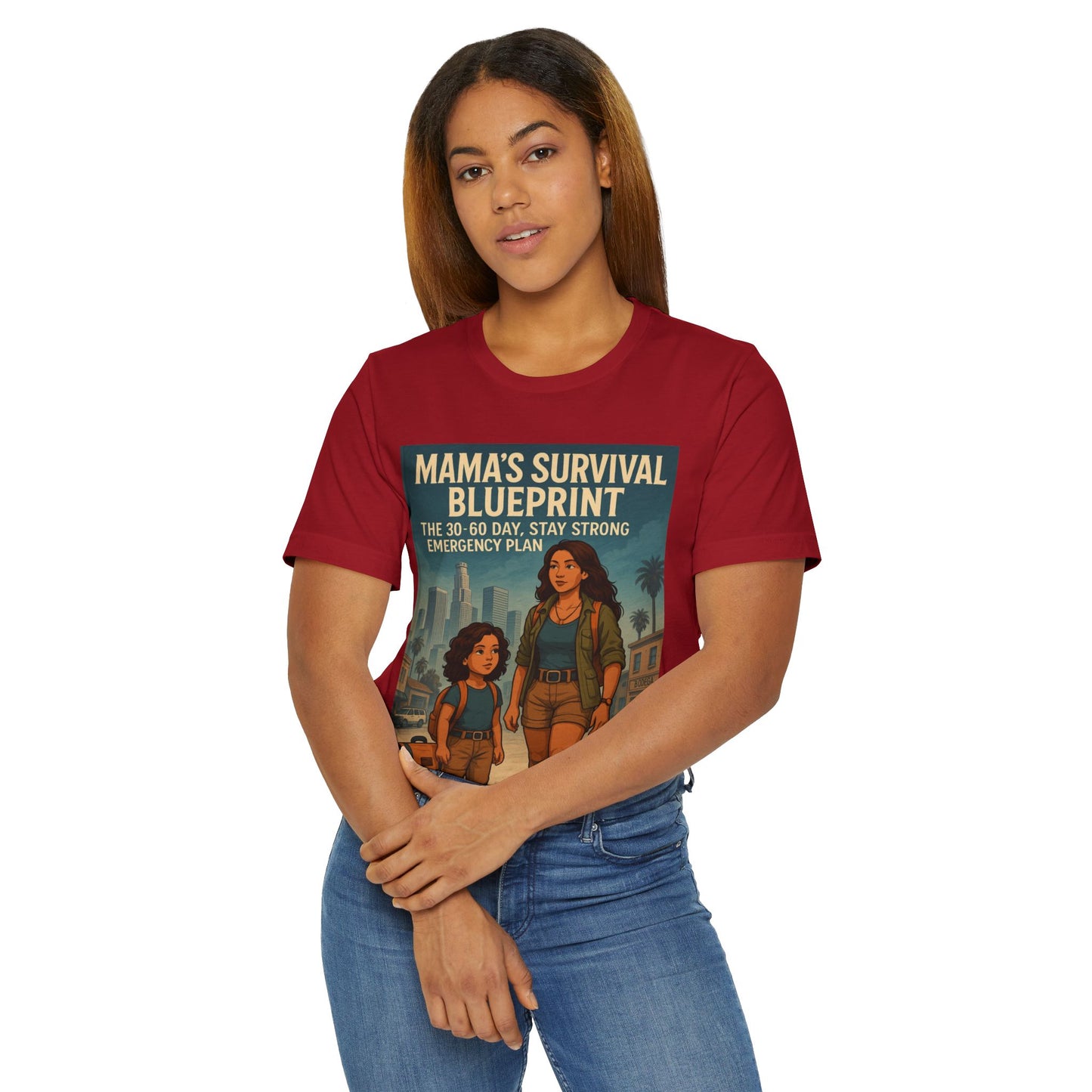 Mama's Survival Blueprint Latin Unisex Jersey T-Shirt - Empowering Family Design for Everyday Wear
