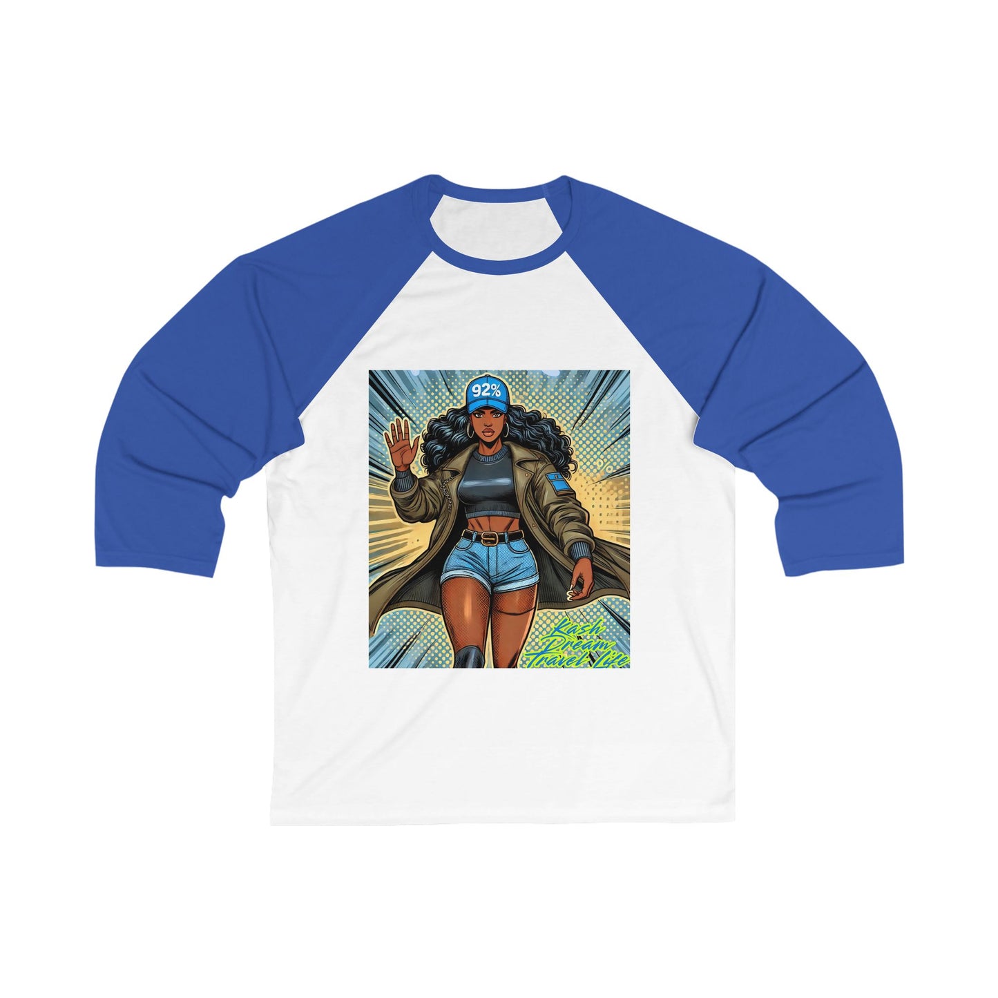 92% Empowered Graphic Baseball Tee - Unisex 3/4 Sleeve Shirt