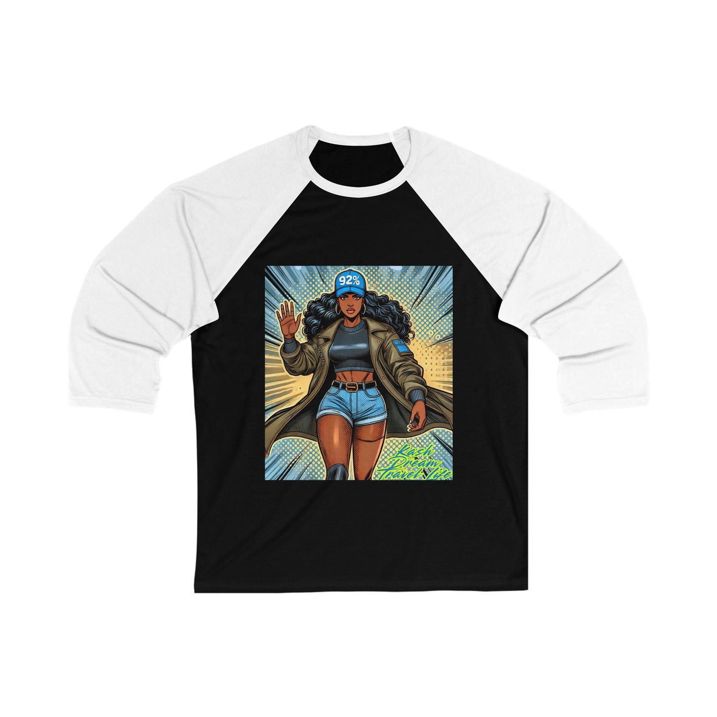 92% Empowered Graphic Baseball Tee - Unisex 3/4 Sleeve Shirt