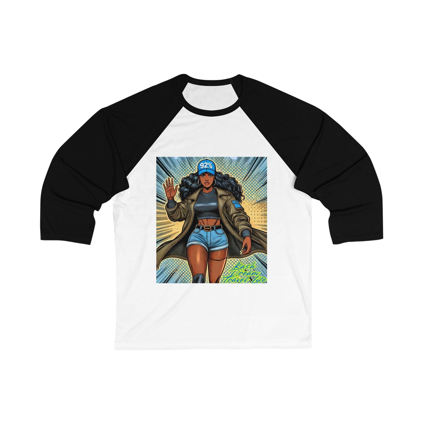 92% Empowered Graphic Baseball Tee - Unisex 3/4 Sleeve Shirt