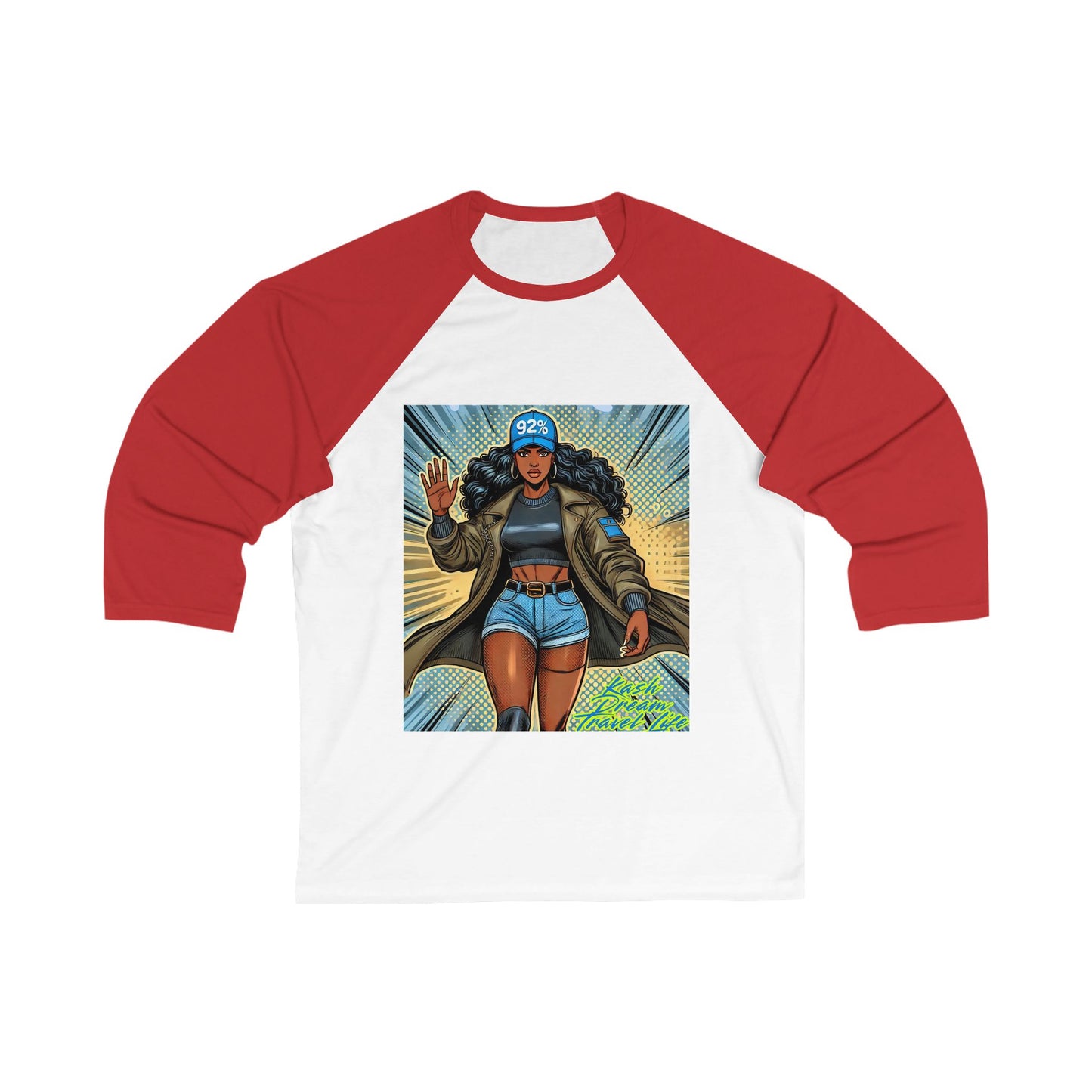 92% Empowered Graphic Baseball Tee - Unisex 3/4 Sleeve Shirt
