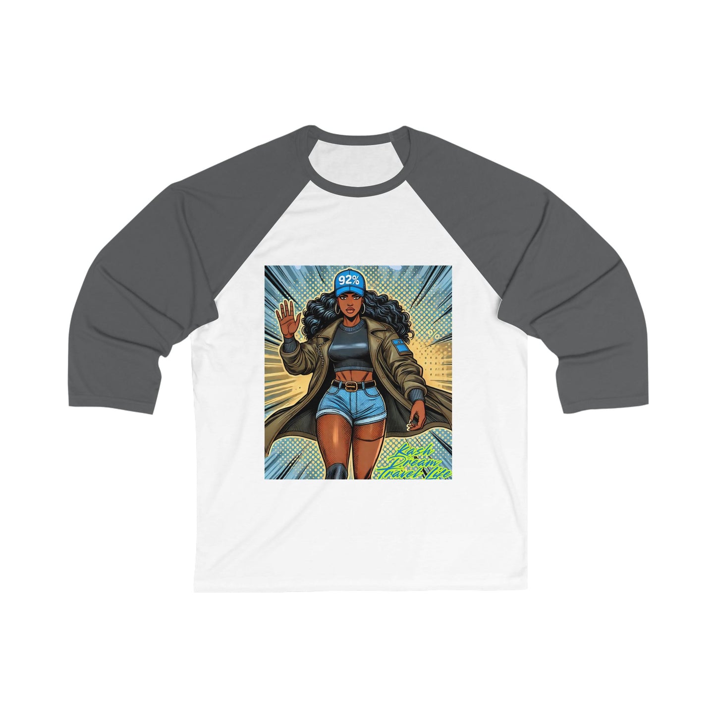 92% Empowered Graphic Baseball Tee - Unisex 3/4 Sleeve Shirt