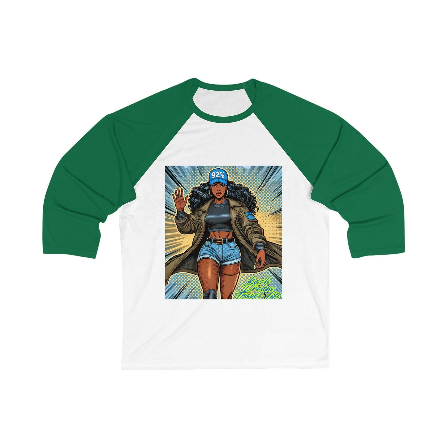 92% Empowered Graphic Baseball Tee - Unisex 3/4 Sleeve Shirt