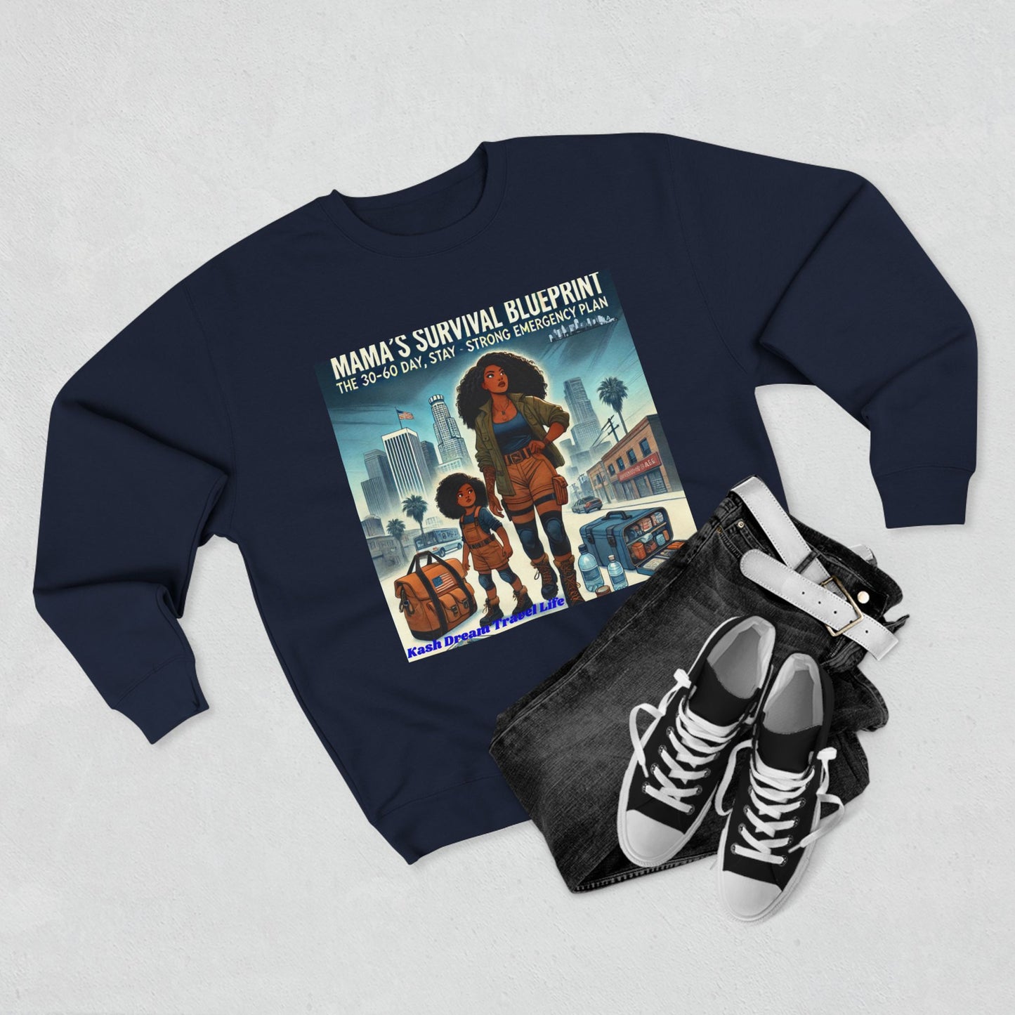 Mama's Survival Blueprint Unisex Crewneck Sweatshirt - Family Emergency Preparation