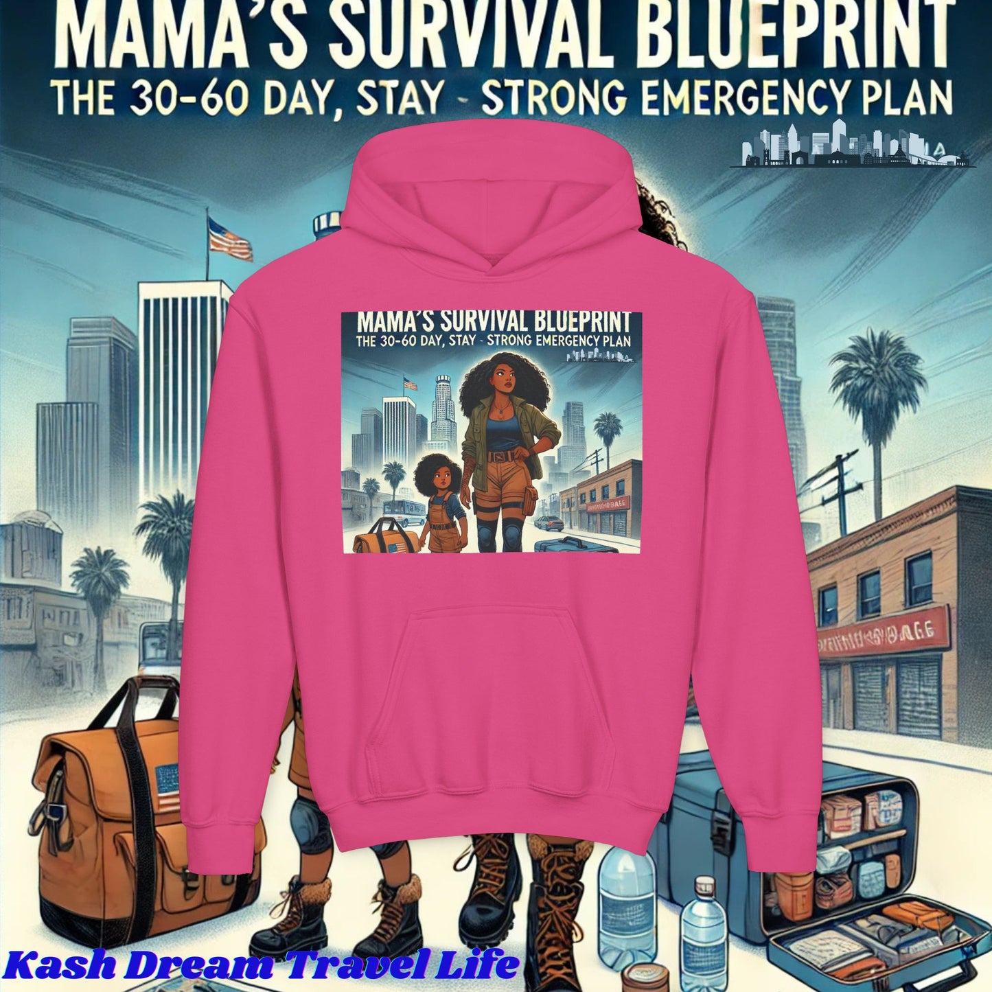 Mama's Survival Blueprint Youth Hoodie - Cozy & Inspirational Sweatshirt