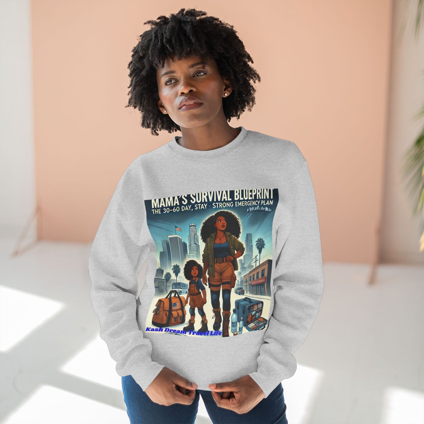 Mama's Survival Blueprint Unisex Crewneck Sweatshirt - Family Emergency Preparation