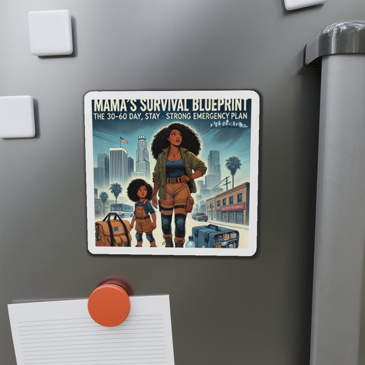 Mama's Survival Blueprint Die-Cut Magnet - Emergency Plan Decor for Moms & Kids