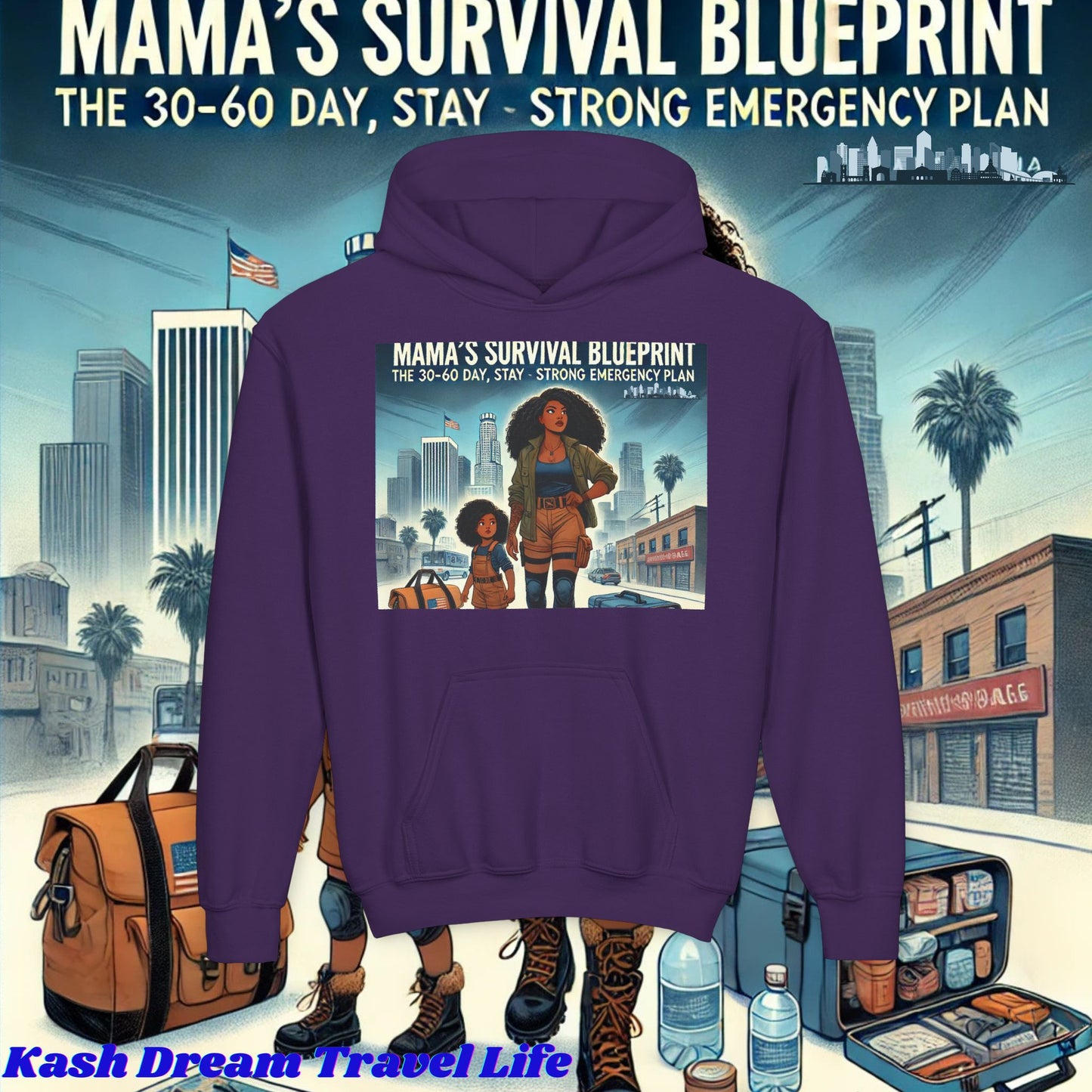 Mama's Survival Blueprint Youth Hoodie - Cozy & Inspirational Sweatshirt