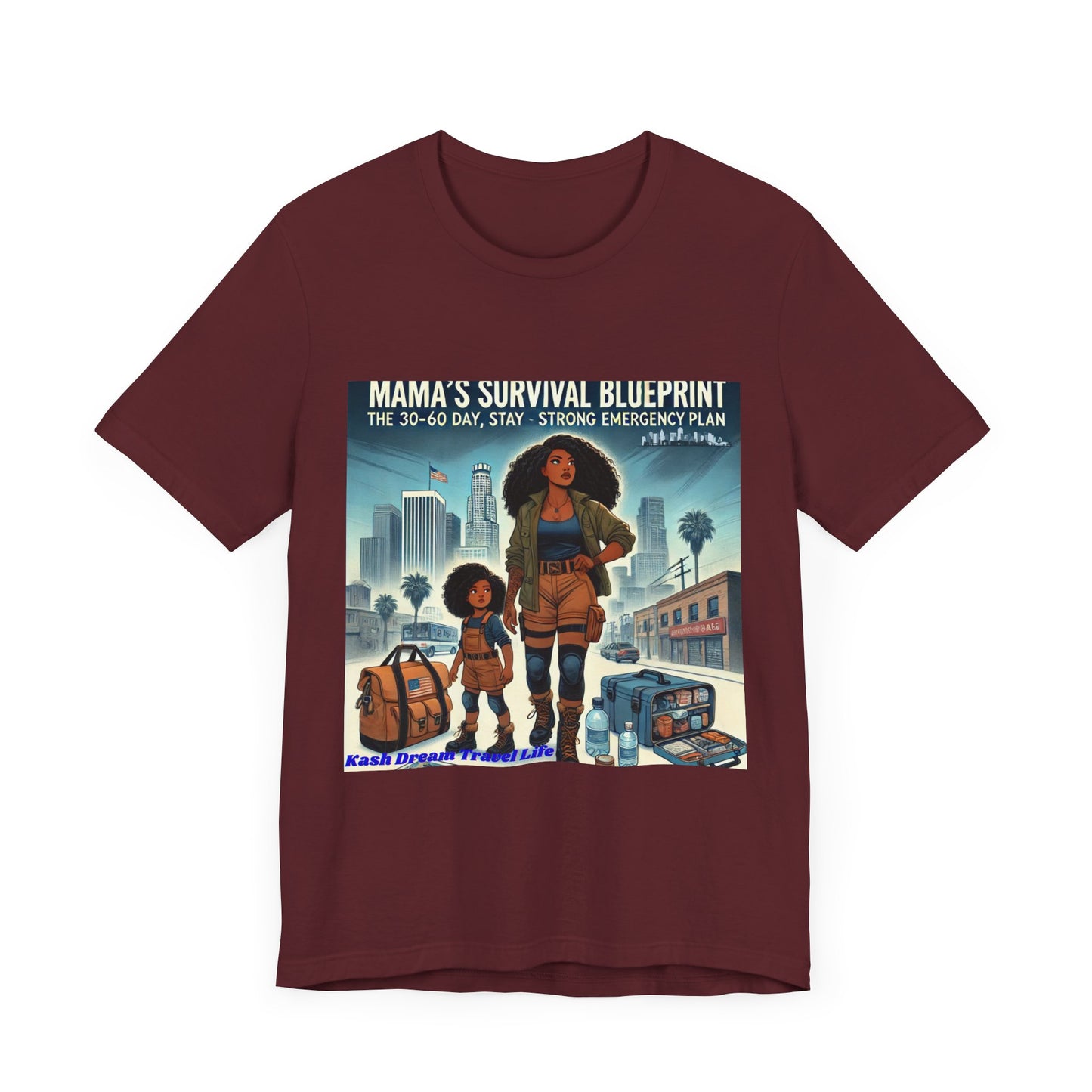Mama's Survival Blueprint Tee - Unisex Short Sleeve Shirt for Strong Moms - Emergency Planning Design