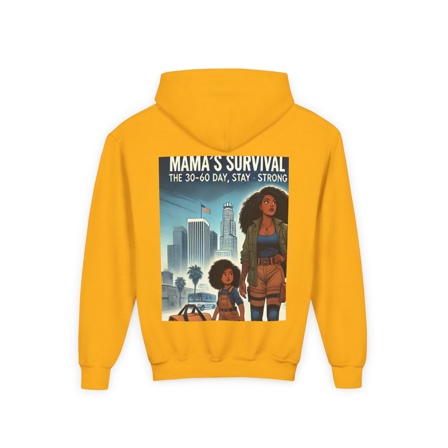 Mama's Survival Blueprint Youth Hoodie - Empowering Design for Strong Families