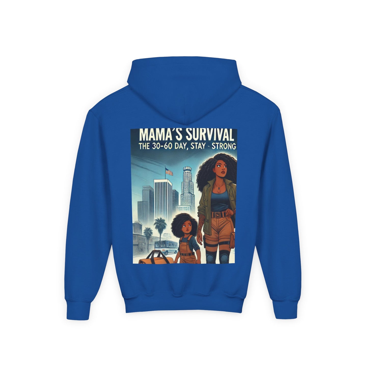 Mama's Survival Blueprint Youth Hoodie - Empowering Design for Strong Families
