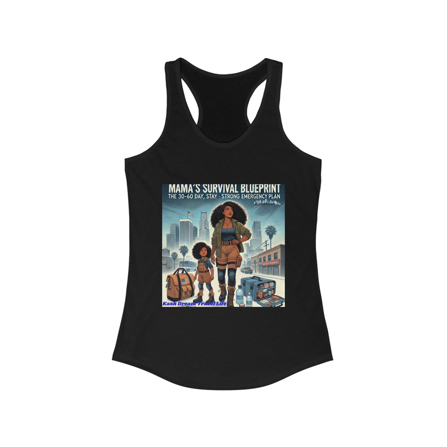 Mama's Survival Blueprint Women's Racerback Tank - Empowering Fit for Moms