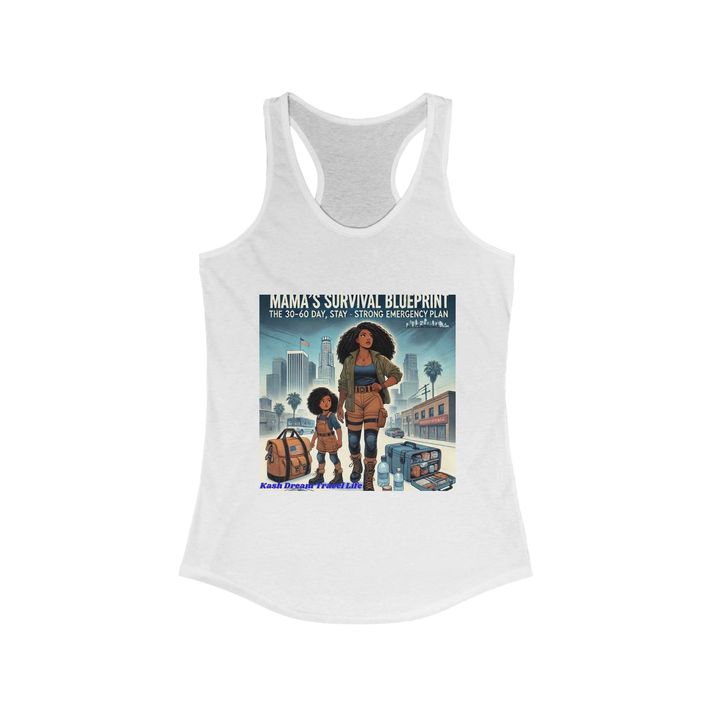 Mama's Survival Blueprint Women's Racerback Tank - Empowering Fit for Moms