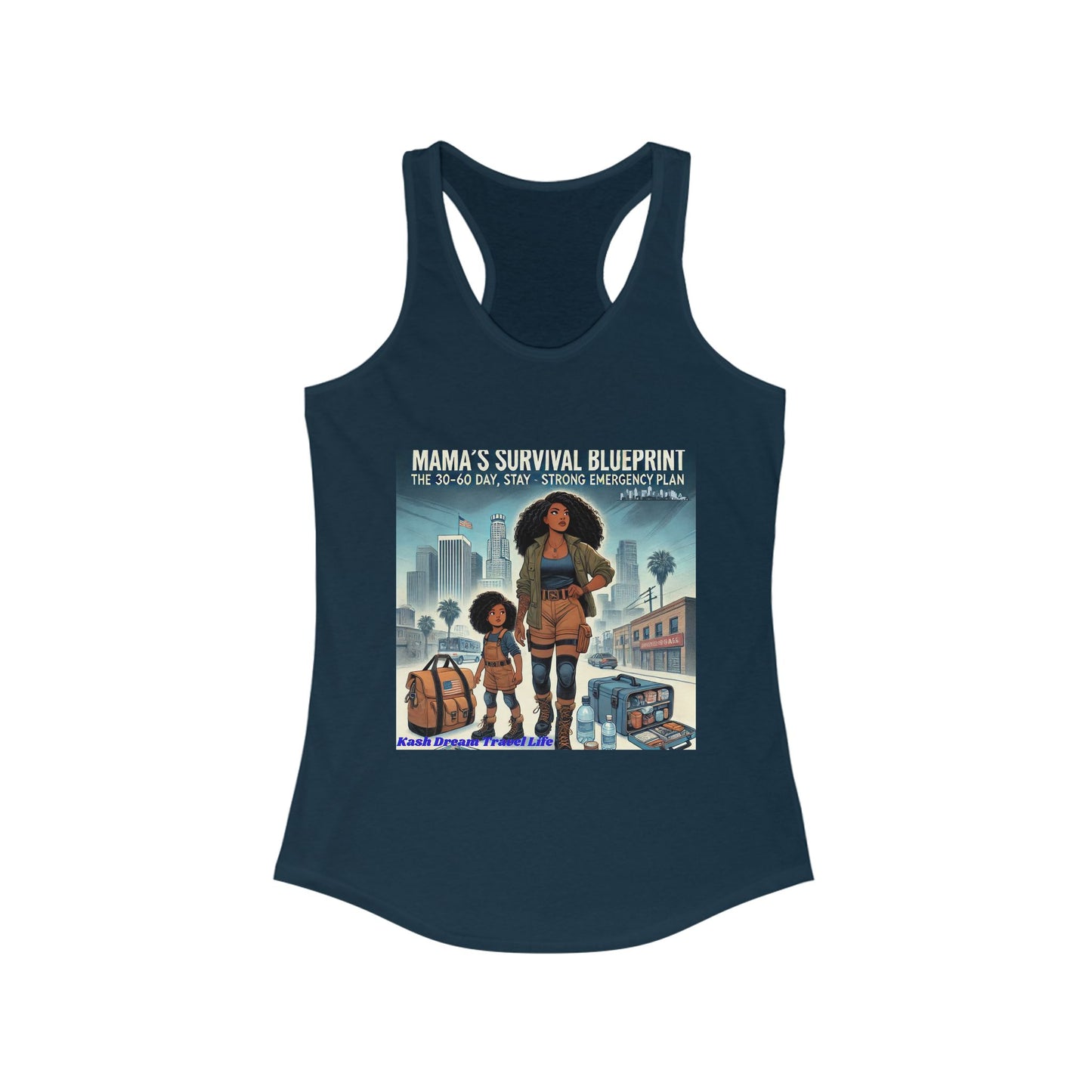Mama's Survival Blueprint Women's Racerback Tank - Empowering Fit for Moms