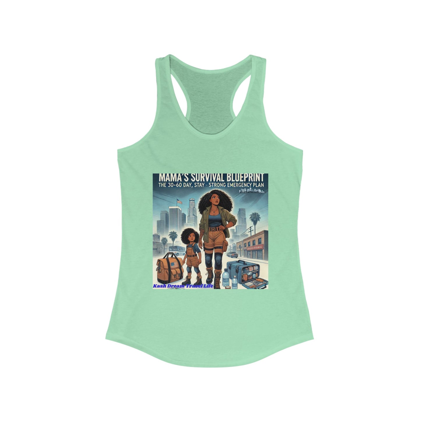 Mama's Survival Blueprint Women's Racerback Tank - Empowering Fit for Moms