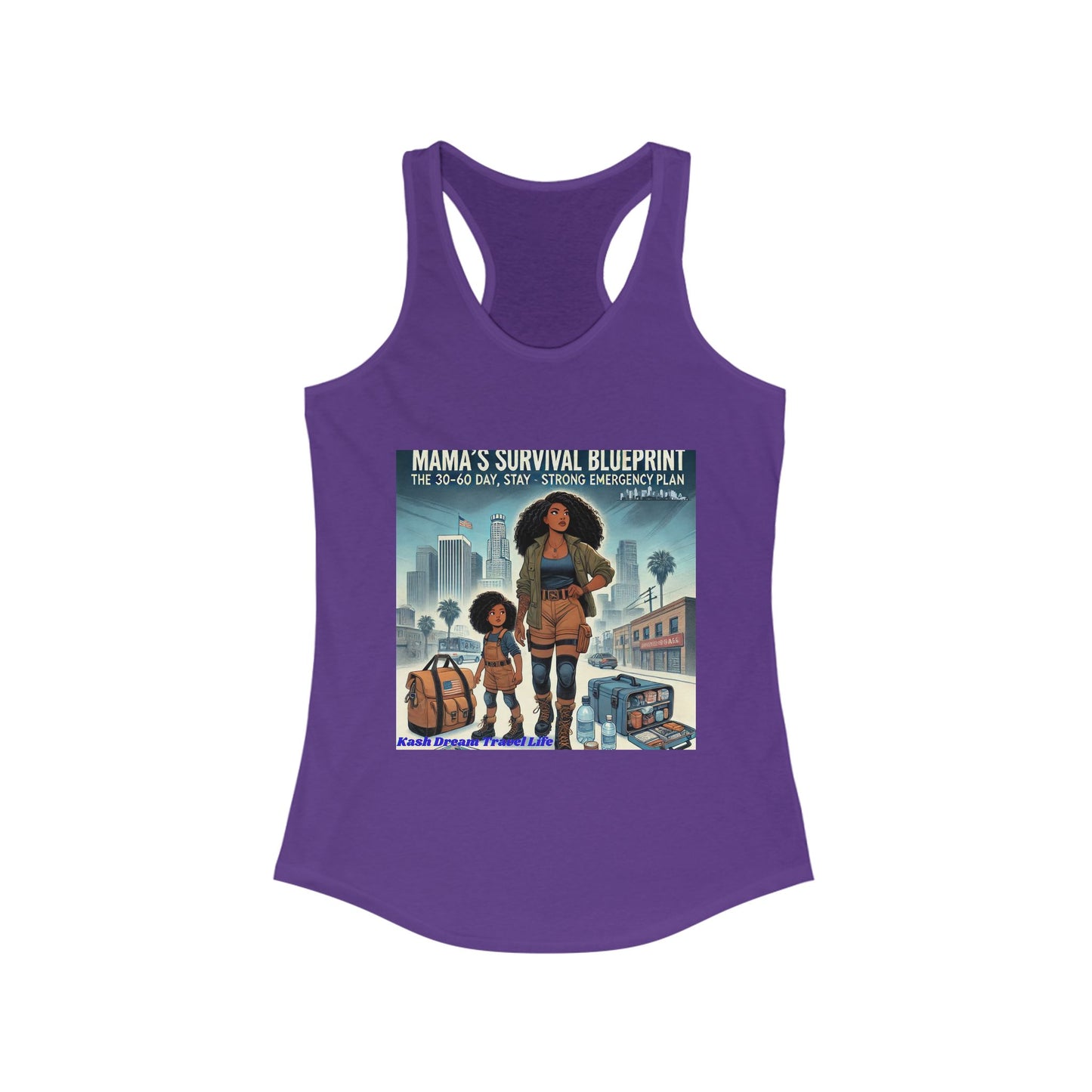 Mama's Survival Blueprint Women's Racerback Tank - Empowering Fit for Moms