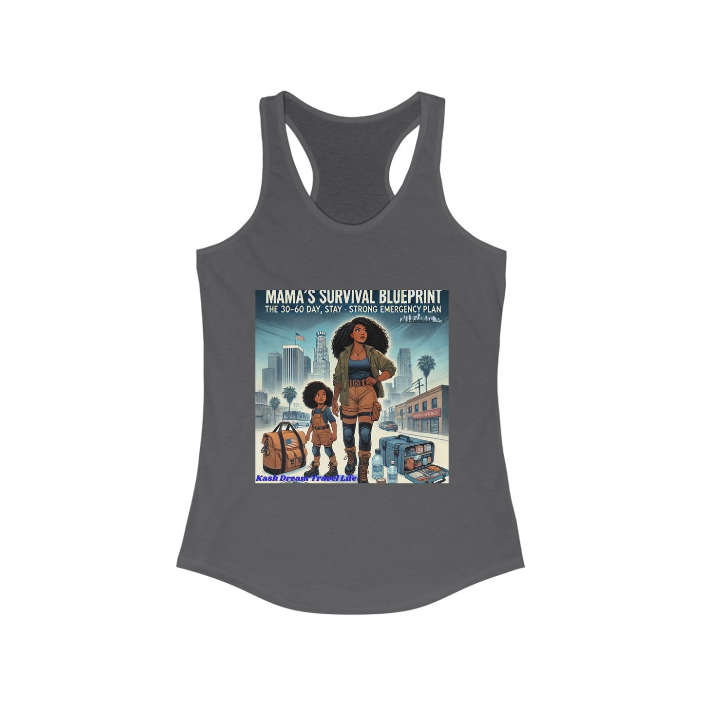 Mama's Survival Blueprint Women's Racerback Tank - Empowering Fit for Moms
