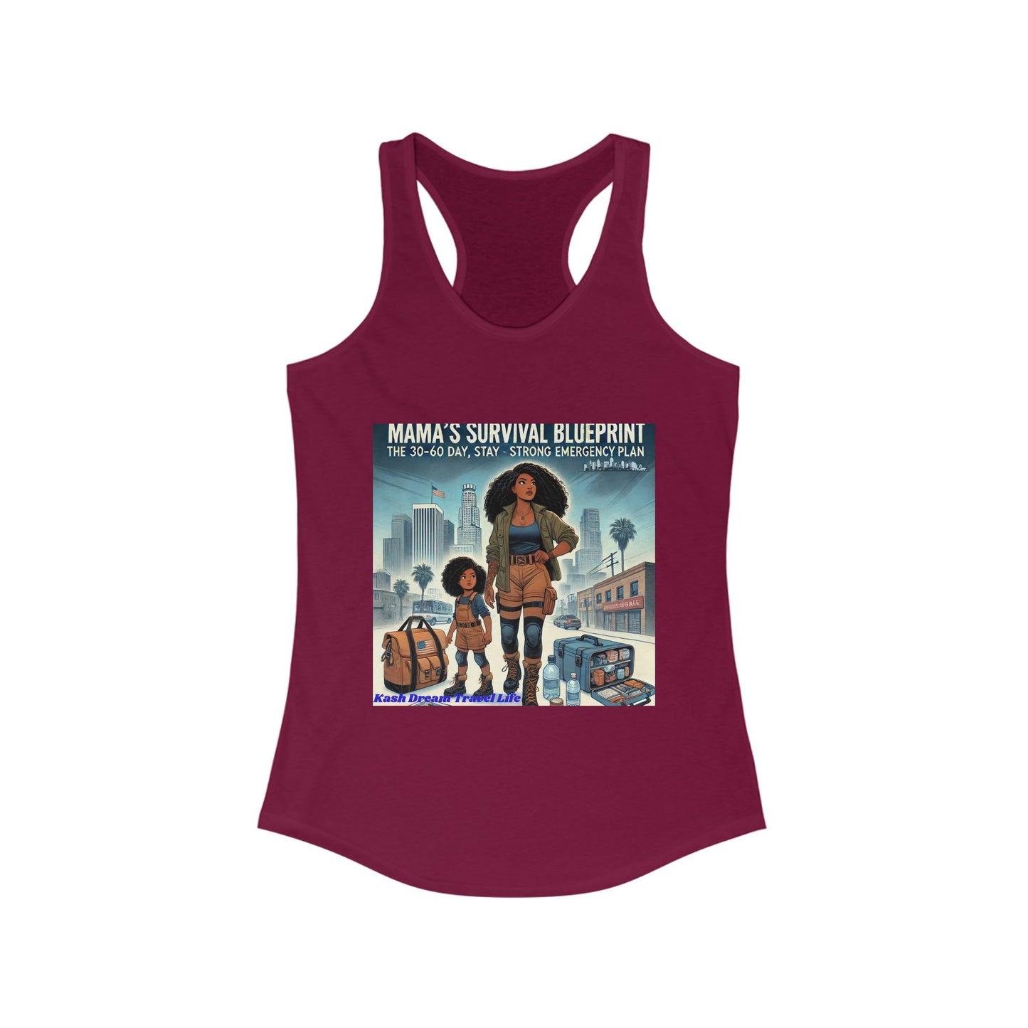 Mama's Survival Blueprint Women's Racerback Tank - Empowering Fit for Moms