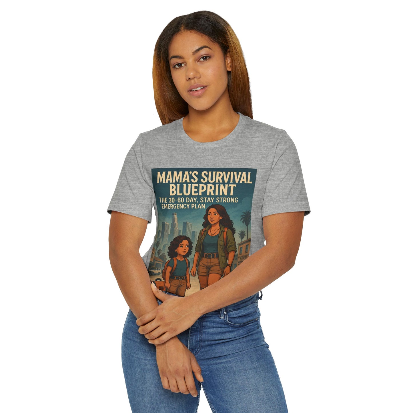 Mama's Survival Blueprint Latin Unisex Jersey T-Shirt - Empowering Family Design for Everyday Wear