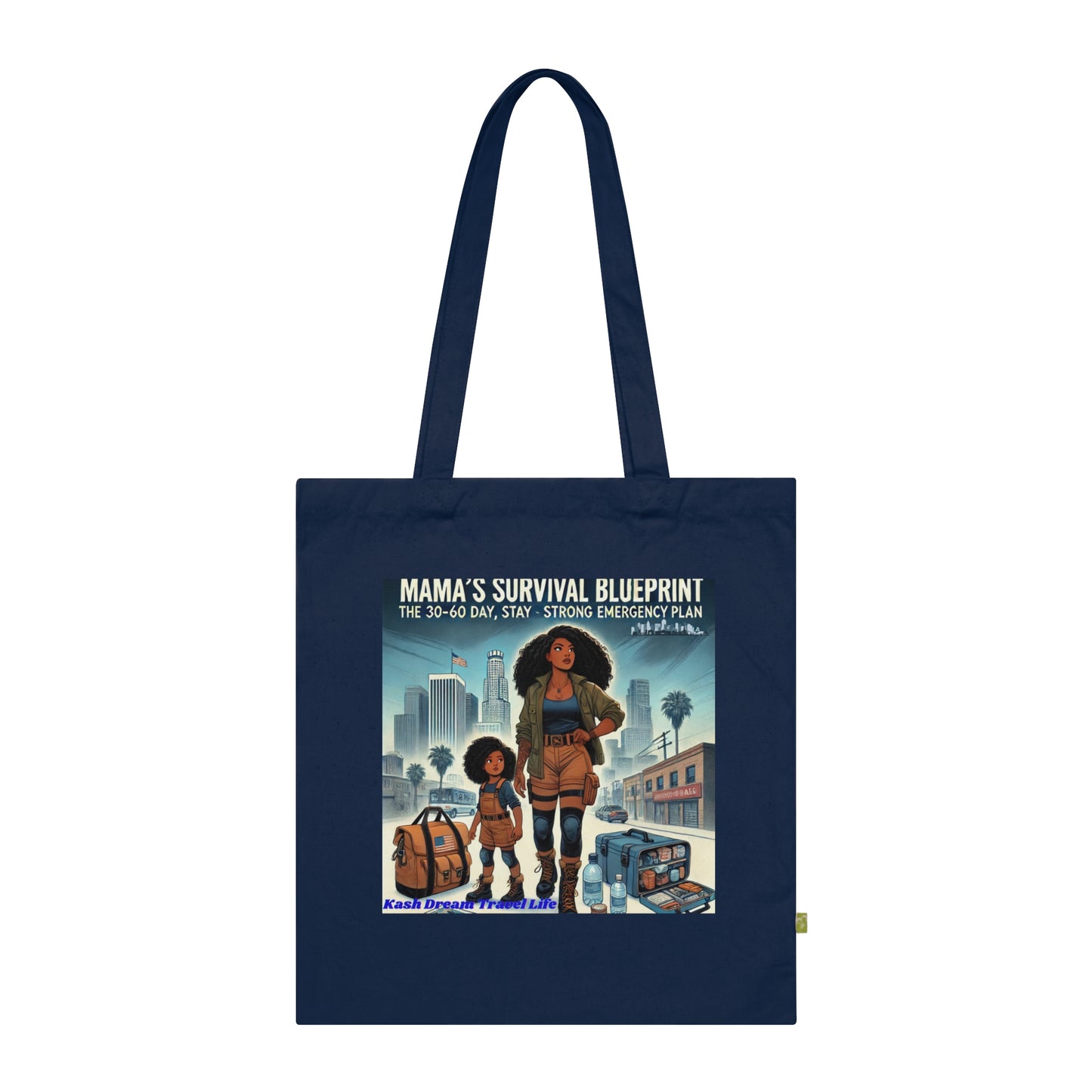 Mama's Survival Blueprint Organic Cotton Tote Bag - Eco-Friendly, Inspirational Design for Moms