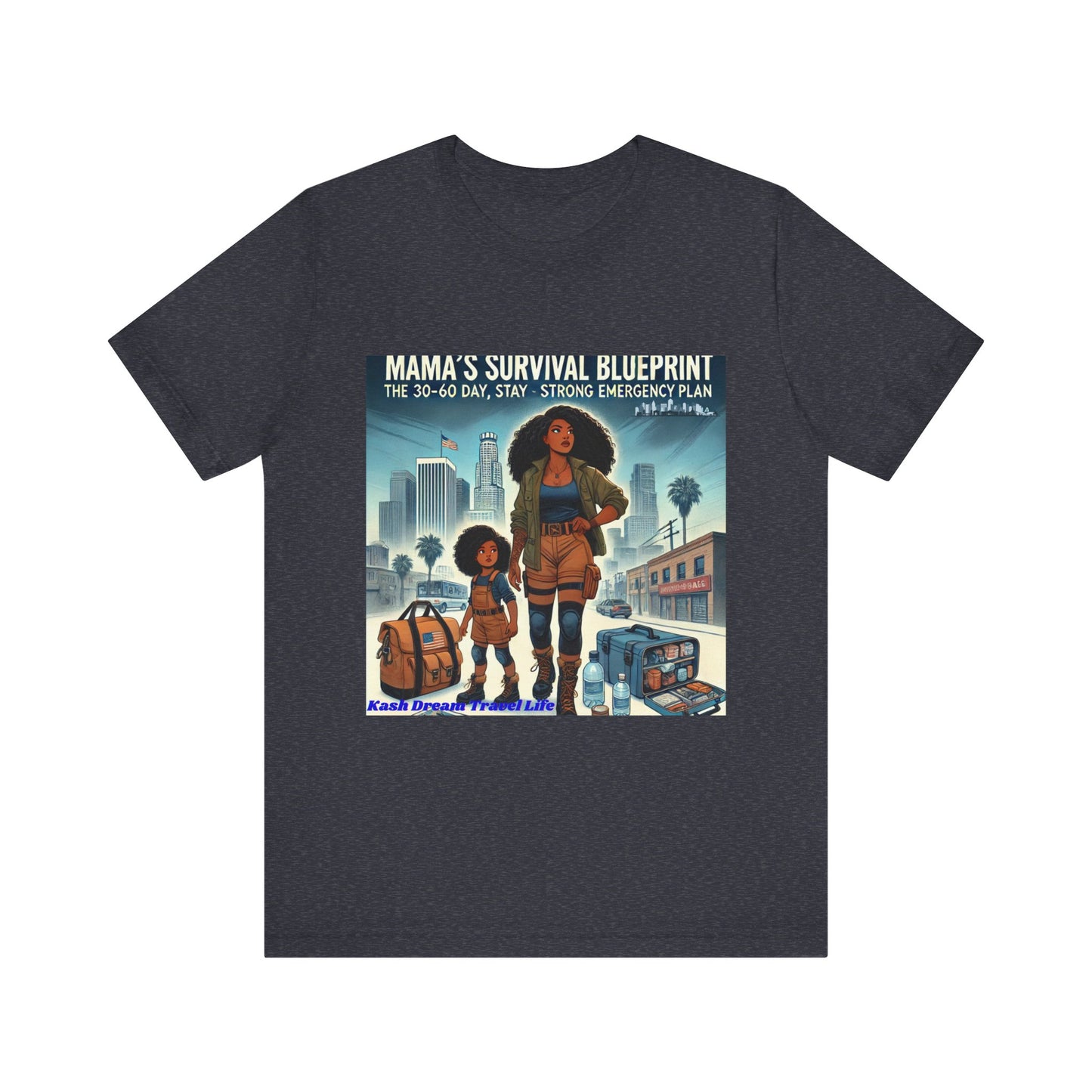 Mama's Survival Blueprint Tee - Unisex Short Sleeve Shirt for Strong Moms - Emergency Planning Design