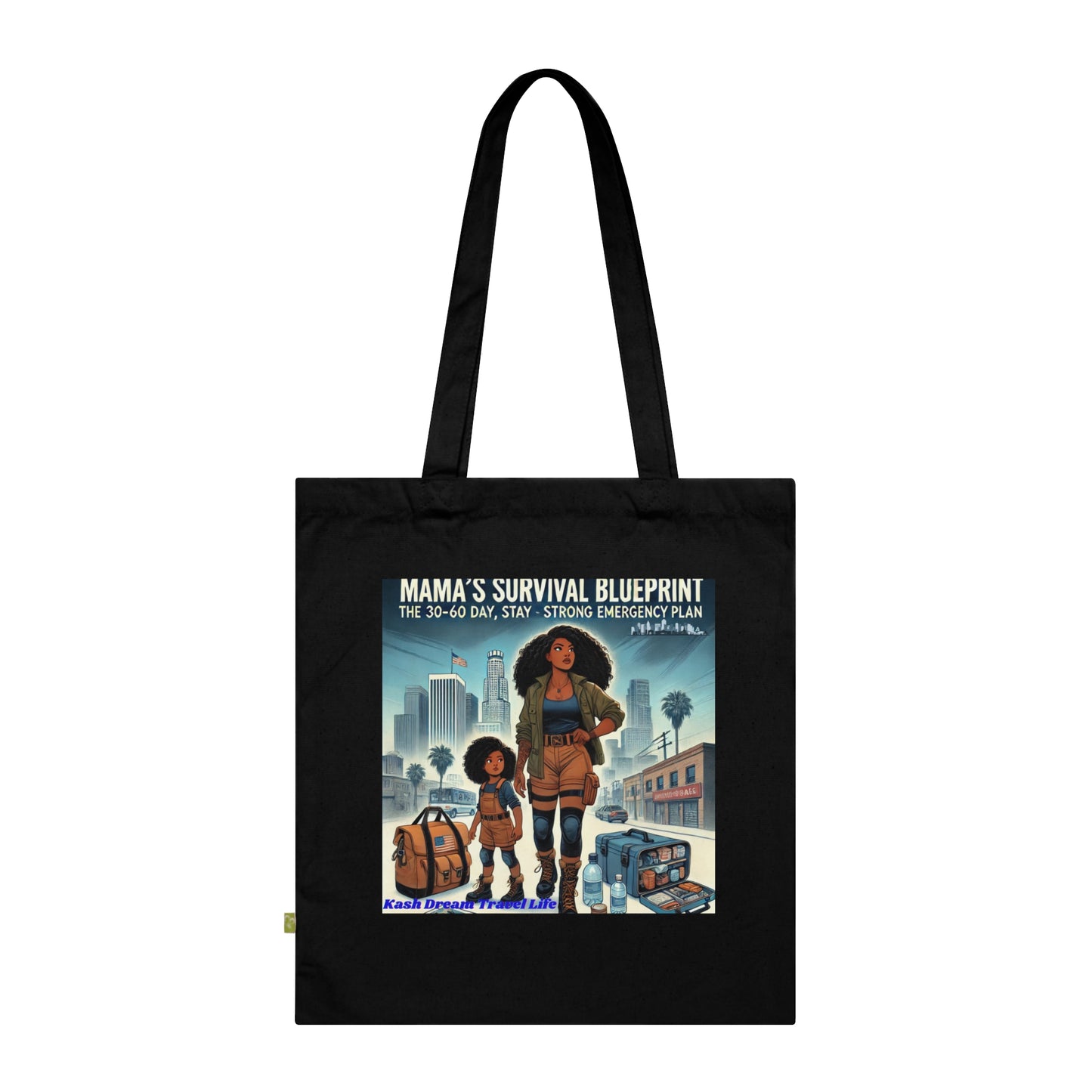 Mama's Survival Blueprint Organic Cotton Tote Bag - Eco-Friendly, Inspirational Design for Moms