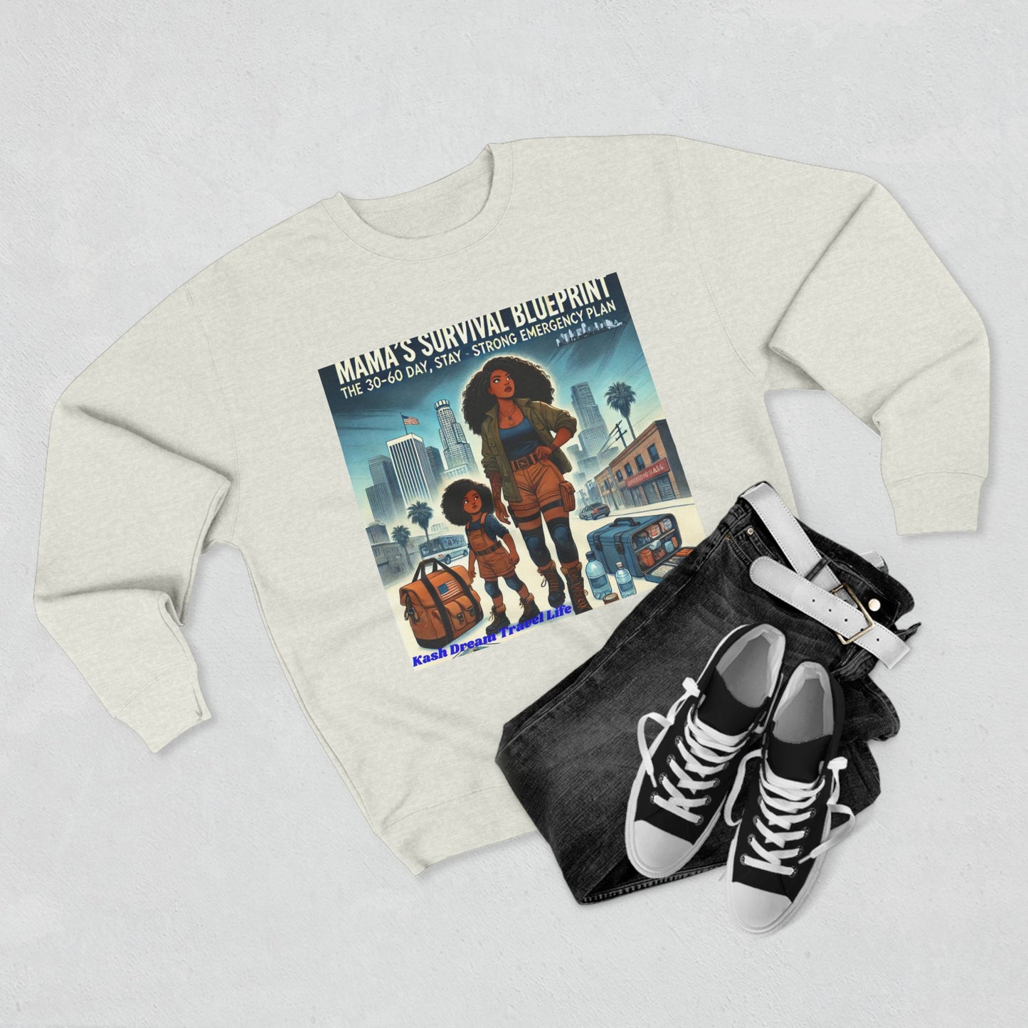 Mama's Survival Blueprint Unisex Crewneck Sweatshirt - Family Emergency Preparation
