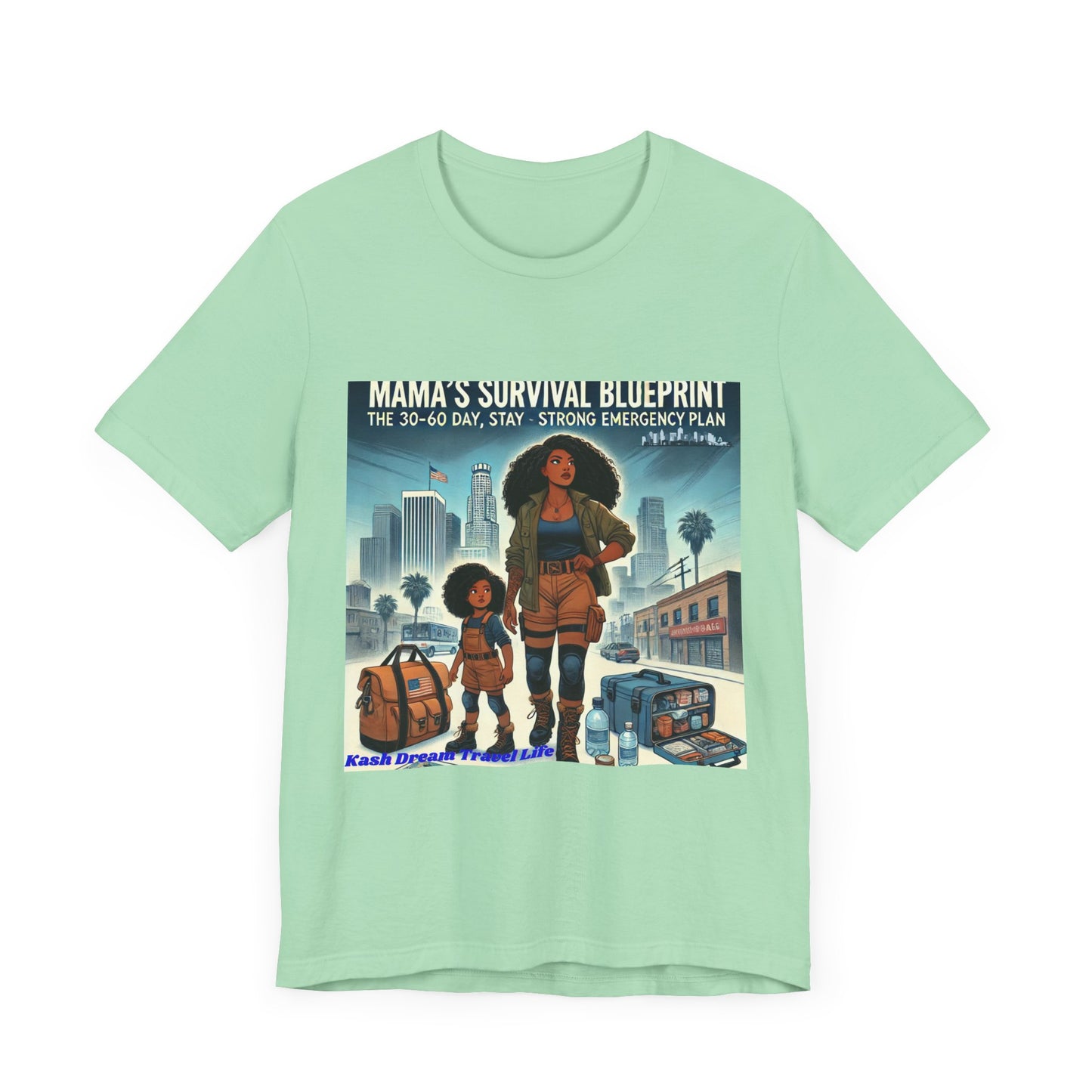 Mama's Survival Blueprint Tee - Unisex Short Sleeve Shirt for Strong Moms - Emergency Planning Design