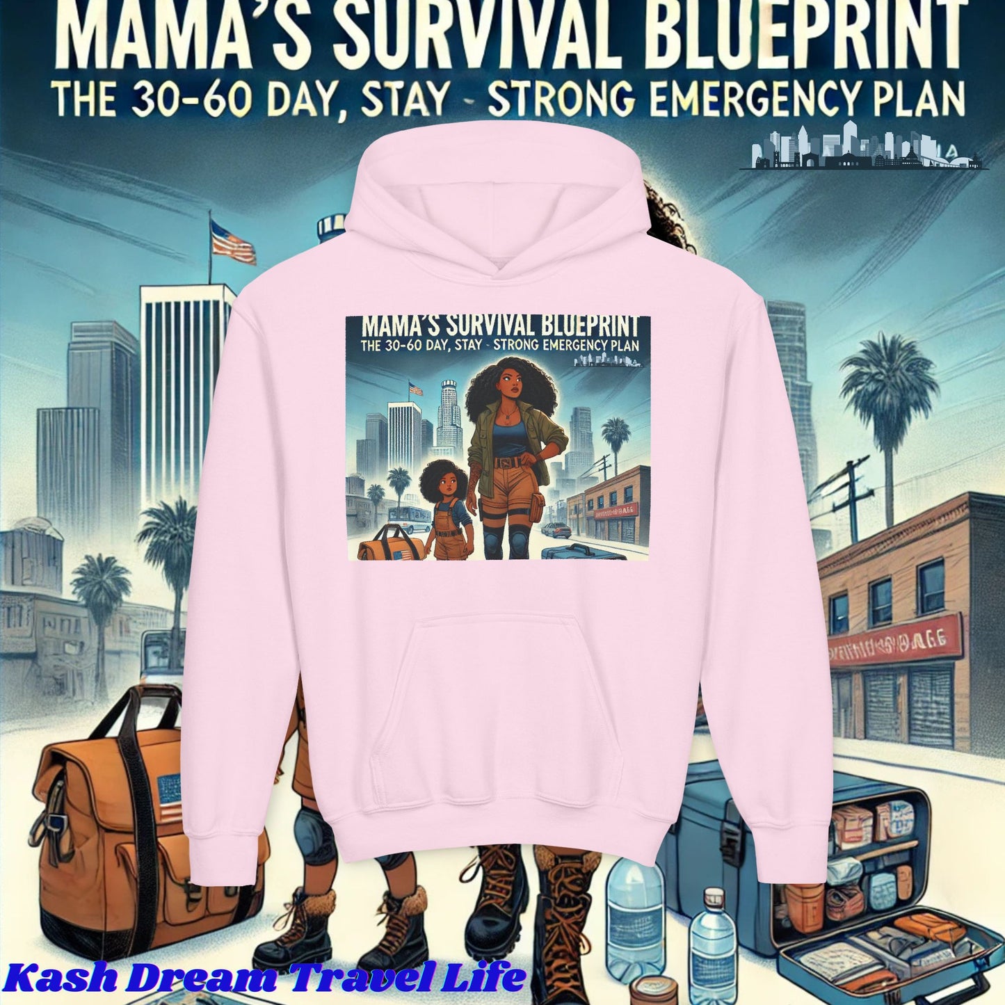 Mama's Survival Blueprint Youth Hoodie - Cozy & Inspirational Sweatshirt