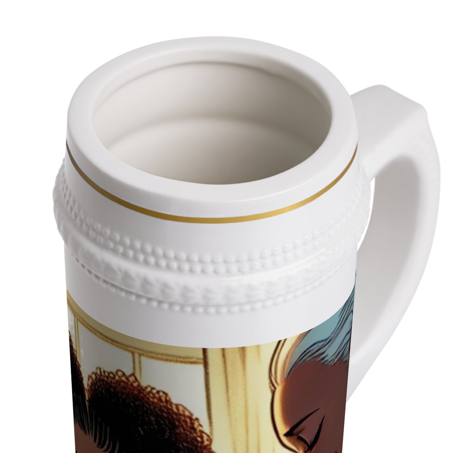 Personalized Afrocentric Beer Stein Mug, Unique Coffee Mug, Black Art Stein, Afro Pride Gift, Home Bar Decor, Cultural Celebration