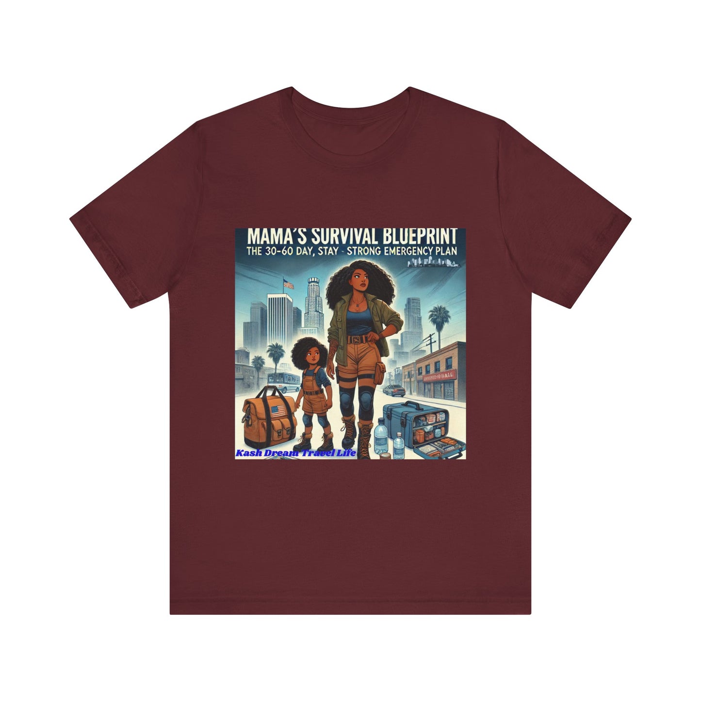 Mama's Survival Blueprint Tee - Unisex Short Sleeve Shirt for Strong Moms - Emergency Planning Design