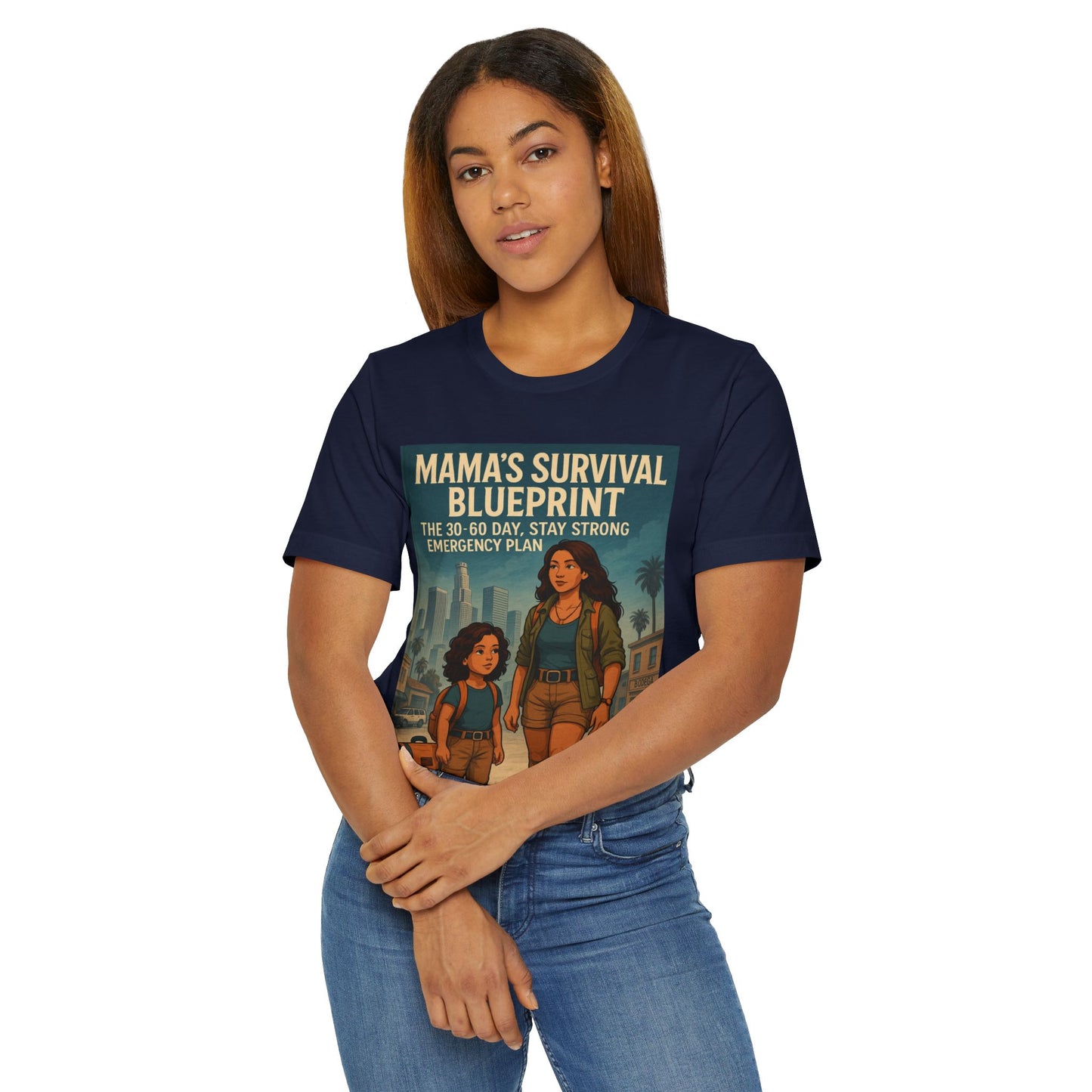 Mama's Survival Blueprint Latin Unisex Jersey T-Shirt - Empowering Family Design for Everyday Wear