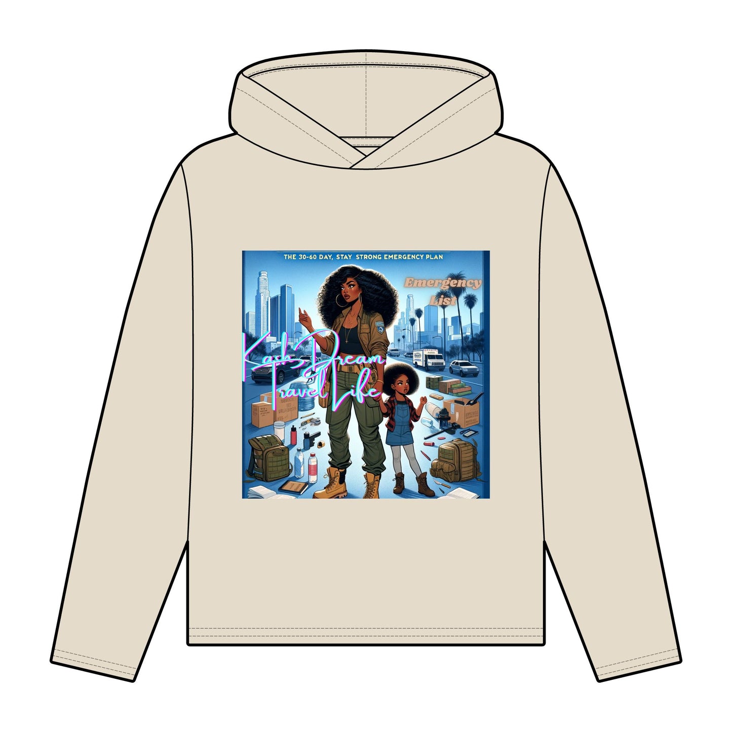 Women's Organic Relaxed Fit Hoodie - Dream Big, Live Bold Design