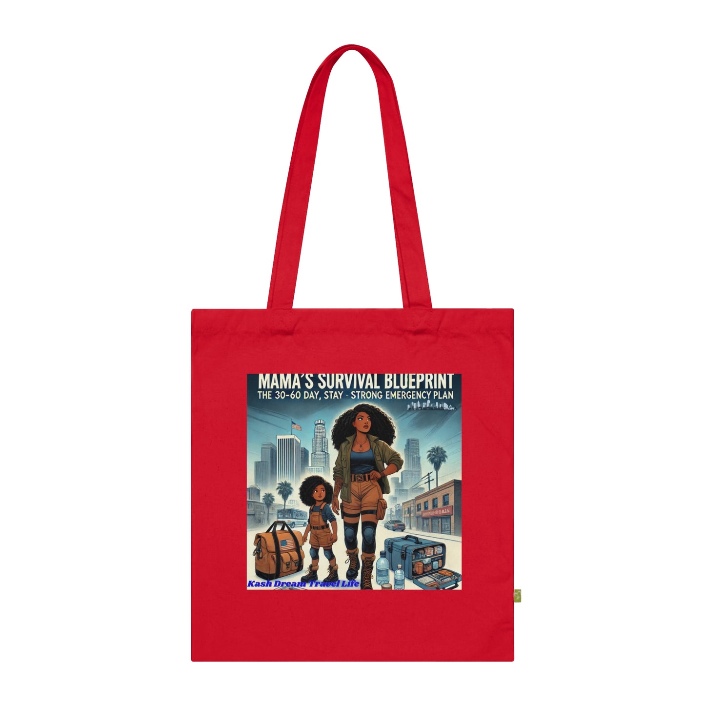 Mama's Survival Blueprint Organic Cotton Tote Bag - Eco-Friendly, Inspirational Design for Moms