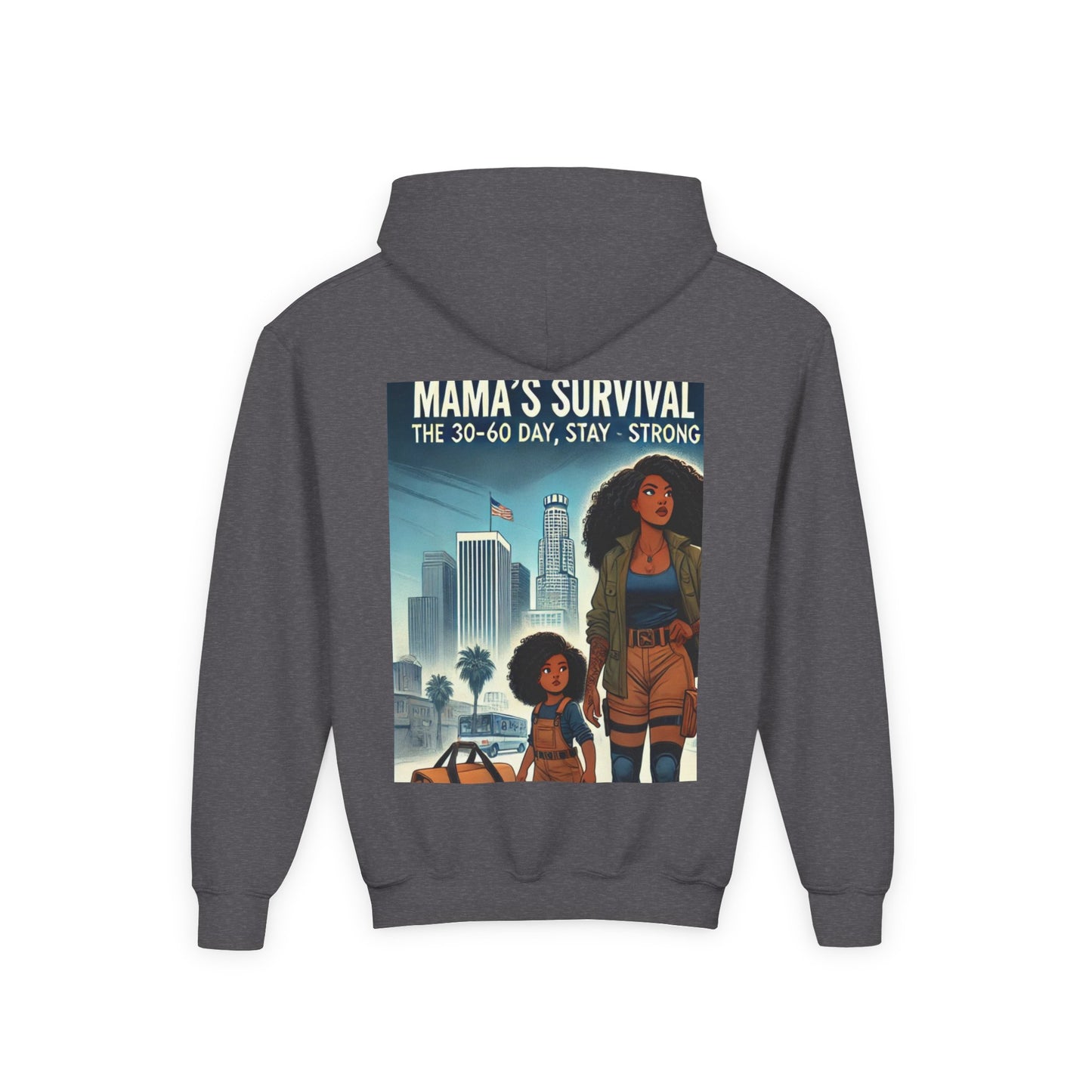 Mama's Survival Blueprint Youth Hoodie - Empowering Design for Strong Families